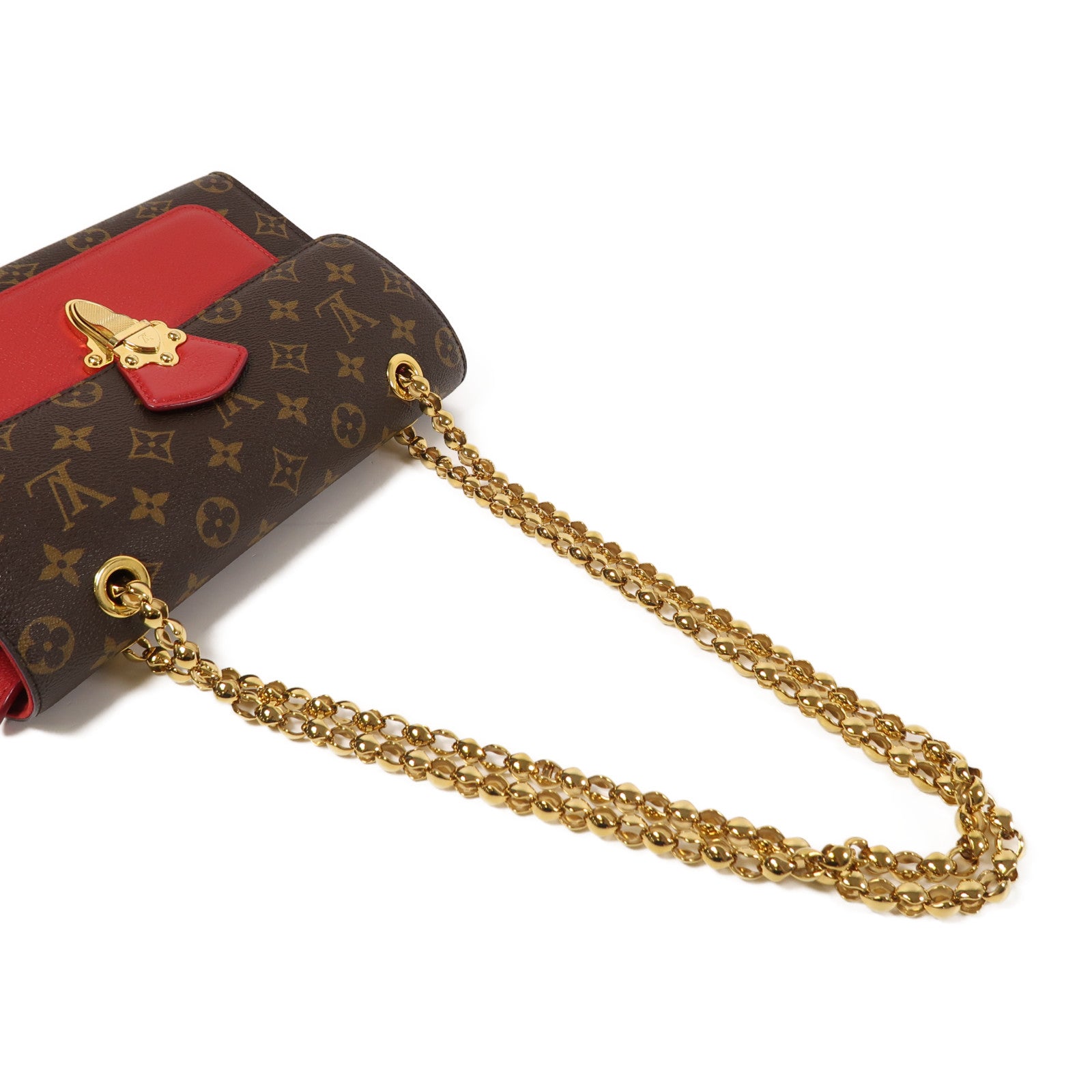 LOUIS VUITTON Monogram Victoire金扣鏈帶肩背袋