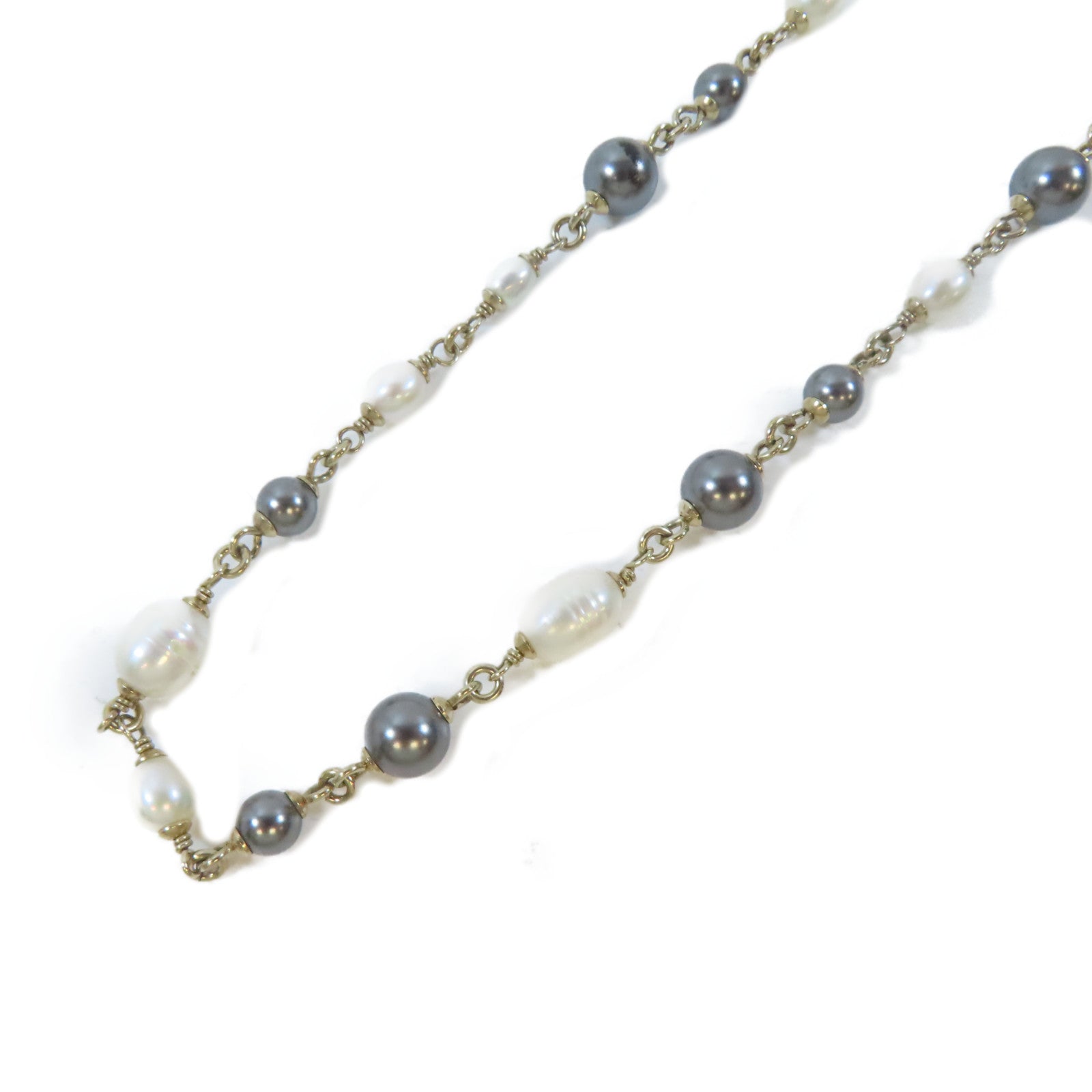 CHANEL PVC/金屬Necklace項鍊白色/灰色/金色