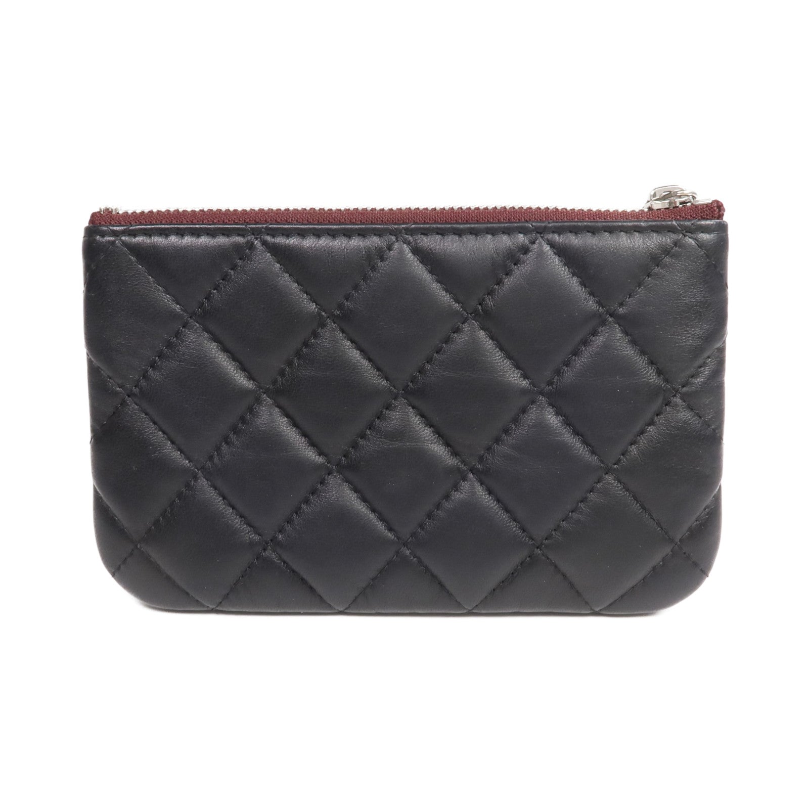 CHANEL 羊皮皮革Mini Pouch銀扣手拿包