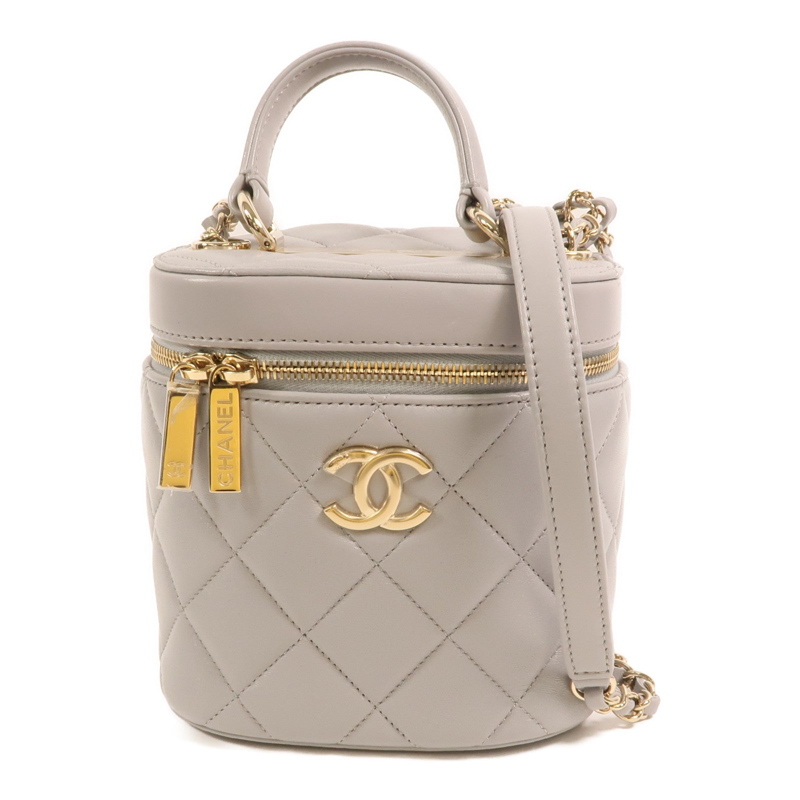 CHANEL 羊皮皮革Trendy CC Vanity Case金扣手挽肩背兩用袋