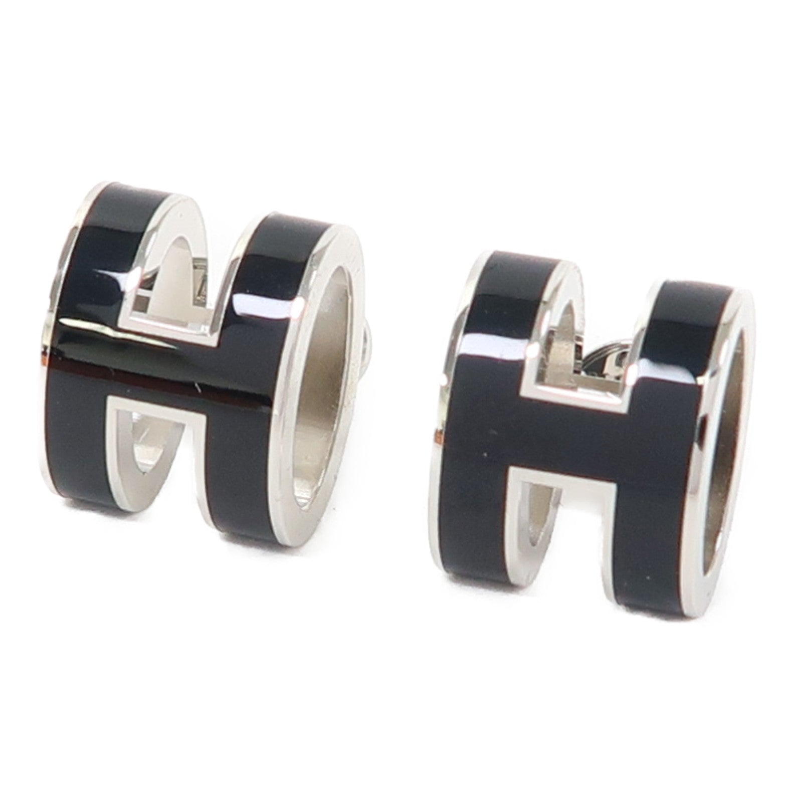 HERMES 金屬Pop H Earrings耳環黑色