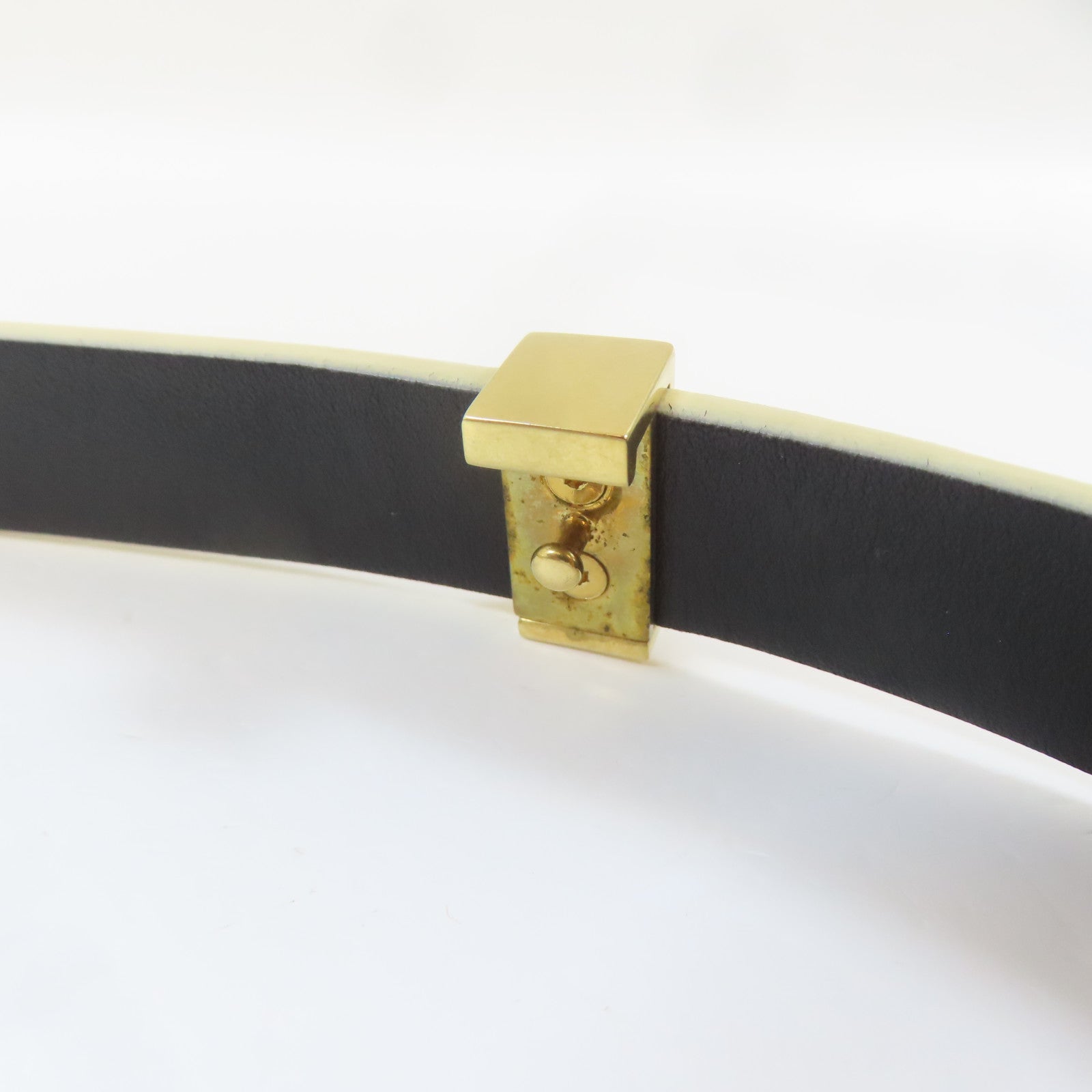 CELINE 【激減優惠】牛皮皮革Belt金扣皮帶白色