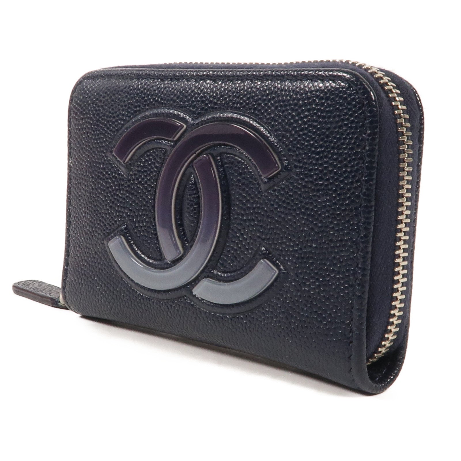 CHANEL 牛皮皮革Card Case銀扣卡片套
