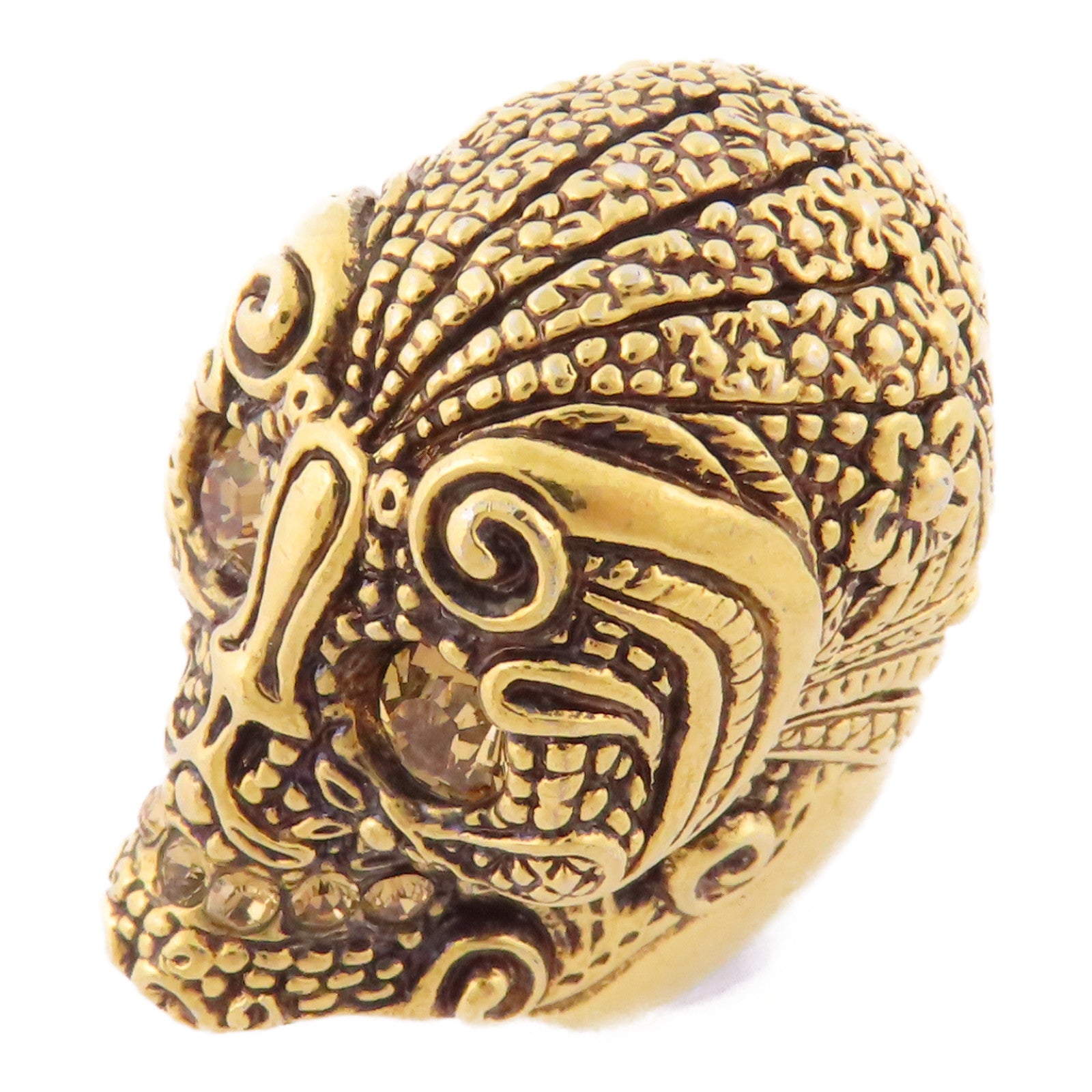 SELECTION Brass McQueen Lace Skull Ring戒指US#6