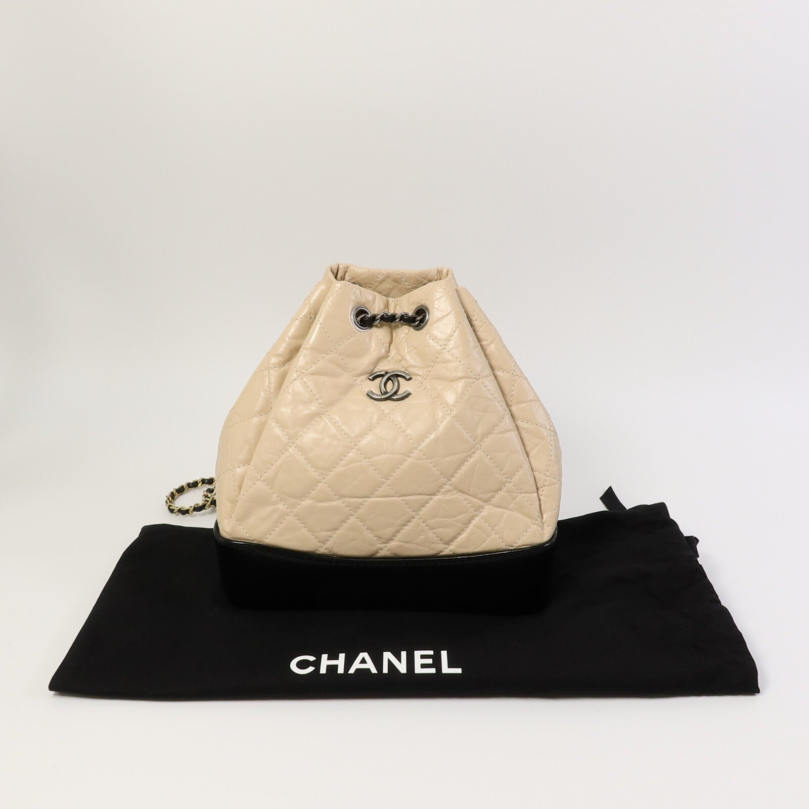 CHANEL 牛皮皮革Gabrielle BackPack鏈帶背包