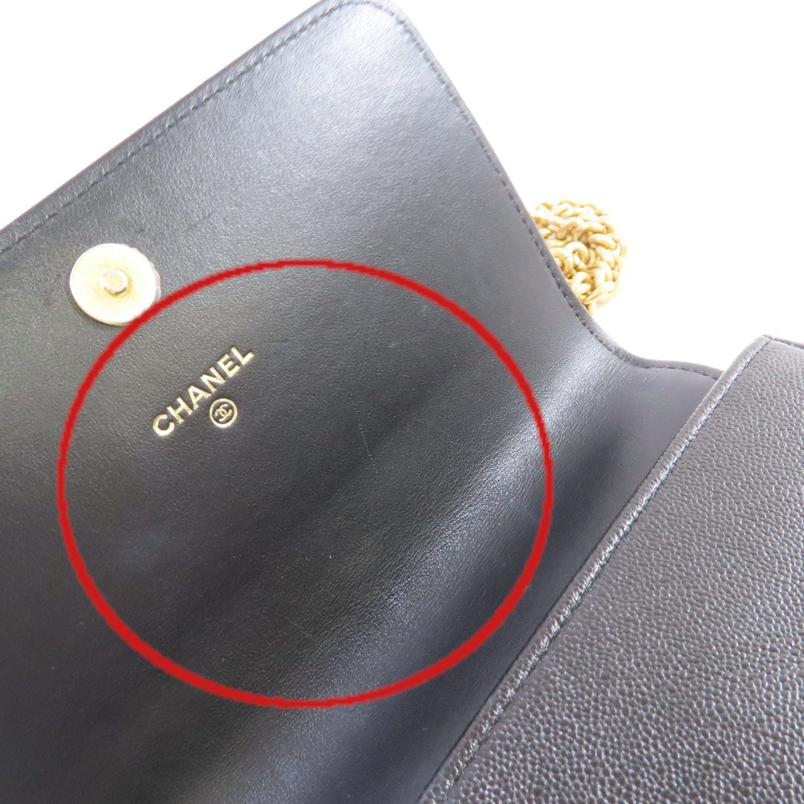 CHANEL 【激減優惠】菱格Caviar皮革Chain Shoulder Bag金扣鏈帶肩背袋黑色