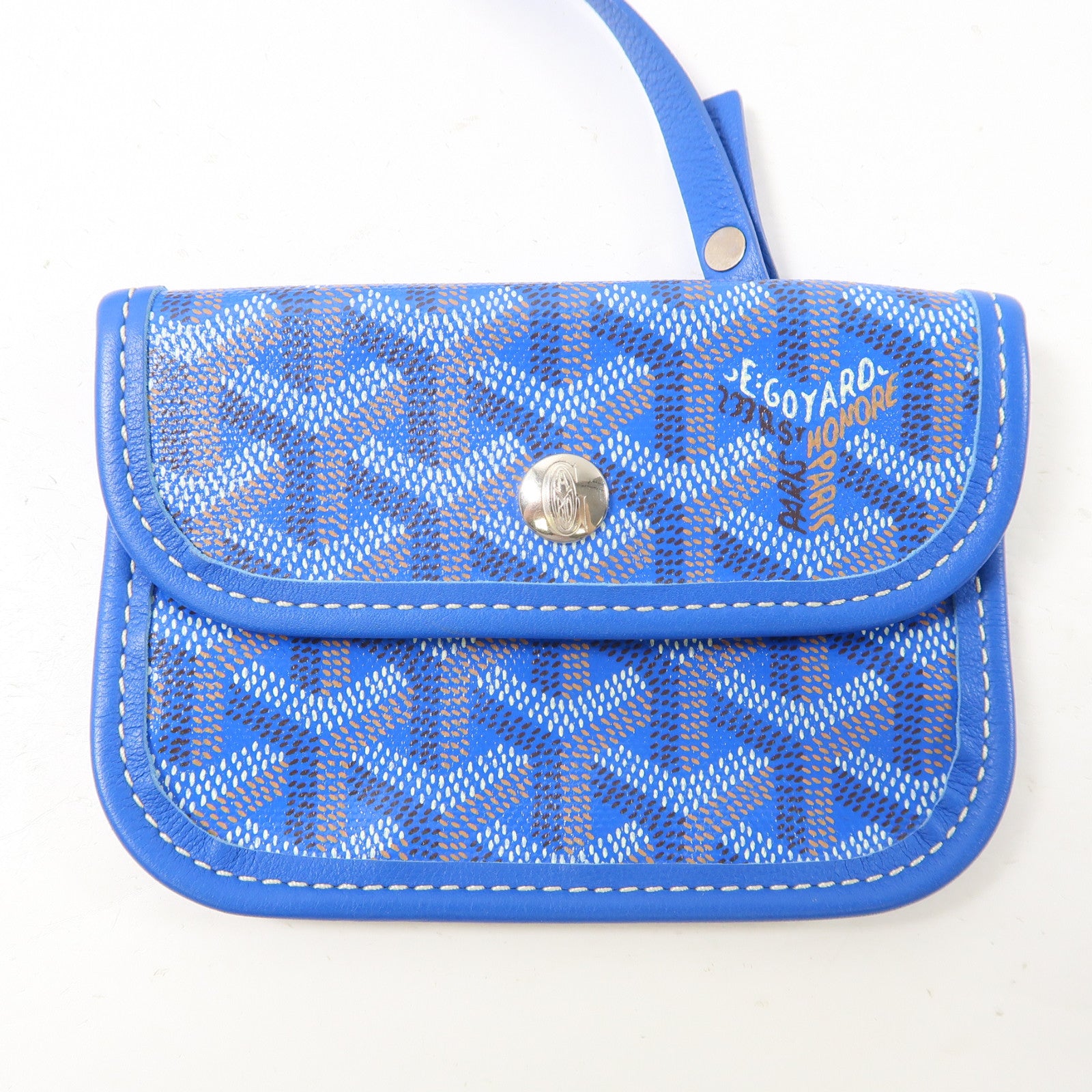 GOYARD 塗層帆布Anjou銀扣手挽袋藍色