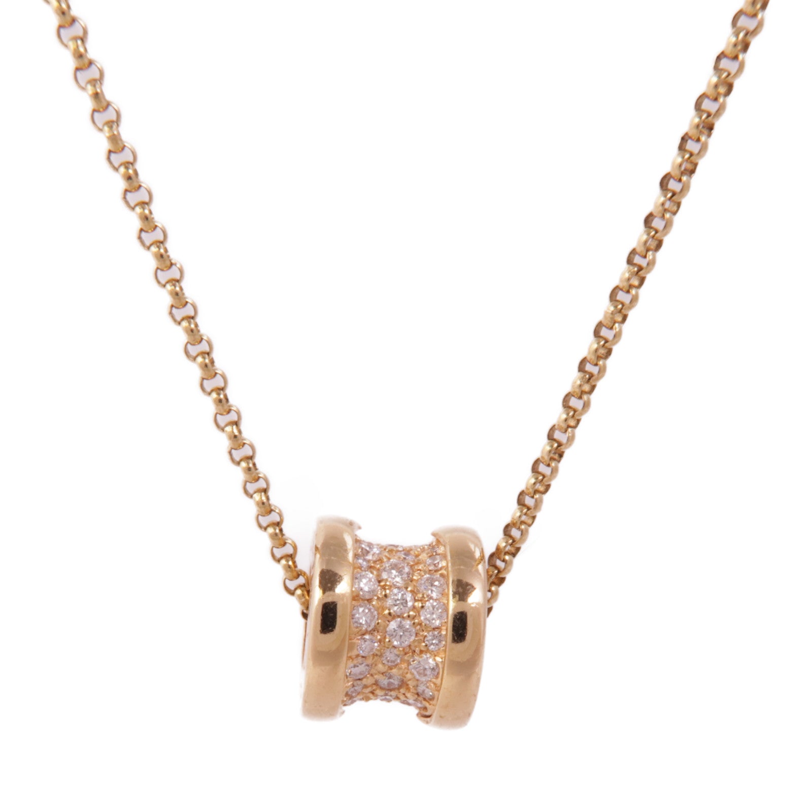 BVLGARI 18K玫瑰金B-zero 1 Diamond Necklace鑽石項鍊