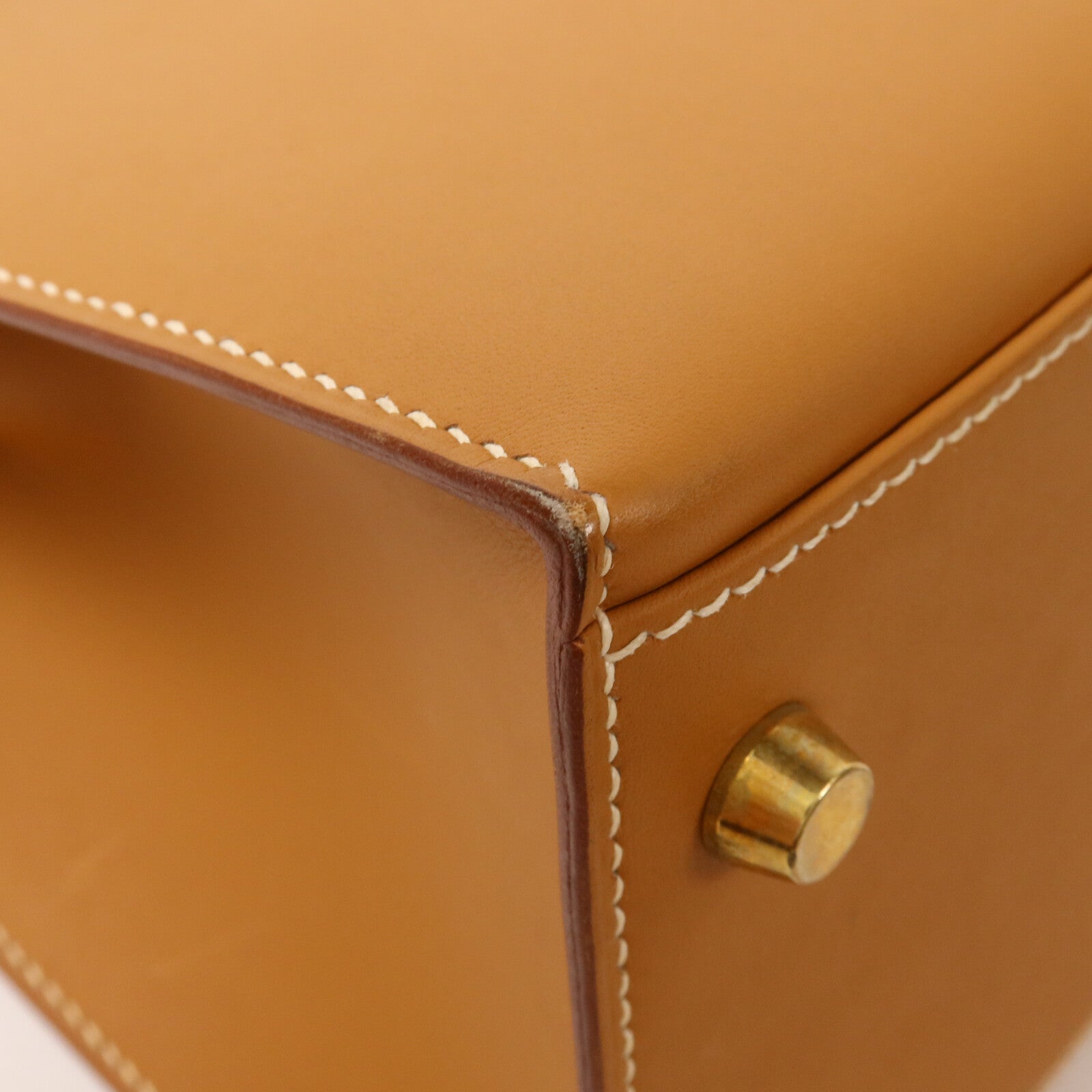 HERMES Box Calf皮革Kelly 32手挽肩背兩用袋Gold