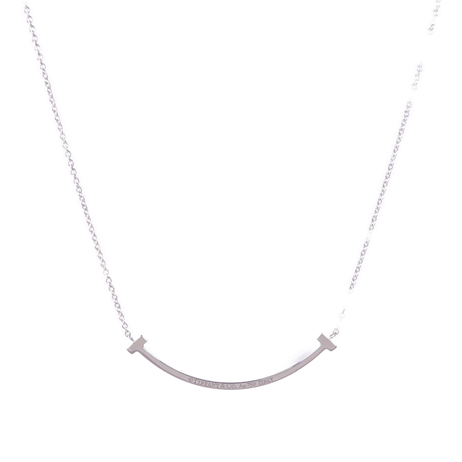 TIFFANY＆CO 【激減優惠】18K白金T Smile Pink Sapphire Necklace粉紅藍寶石項鍊