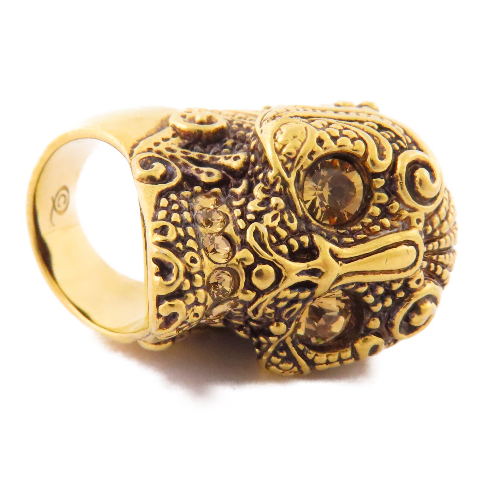 SELECTION Brass McQueen Lace Skull Ring戒指US#6