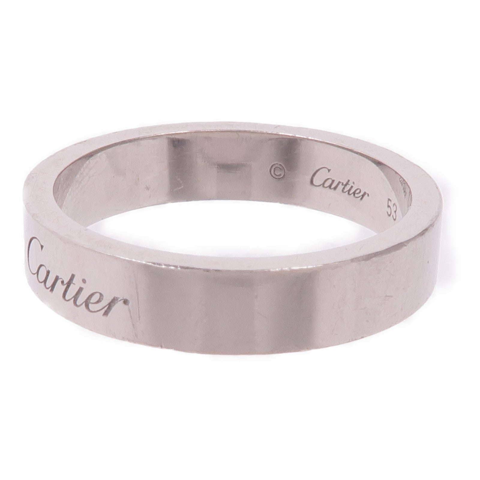 CARTIER PT950鉑金C de Cartier Wedding Band鑽石戒指Cartier#53/US#6.5