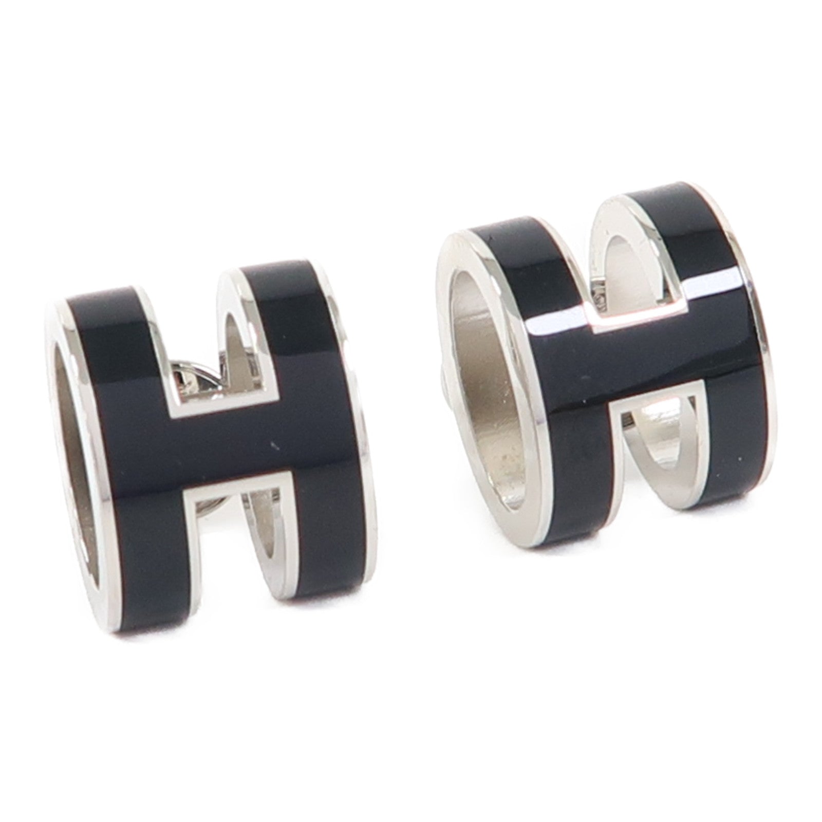 HERMES 金屬Pop H Earrings耳環黑色