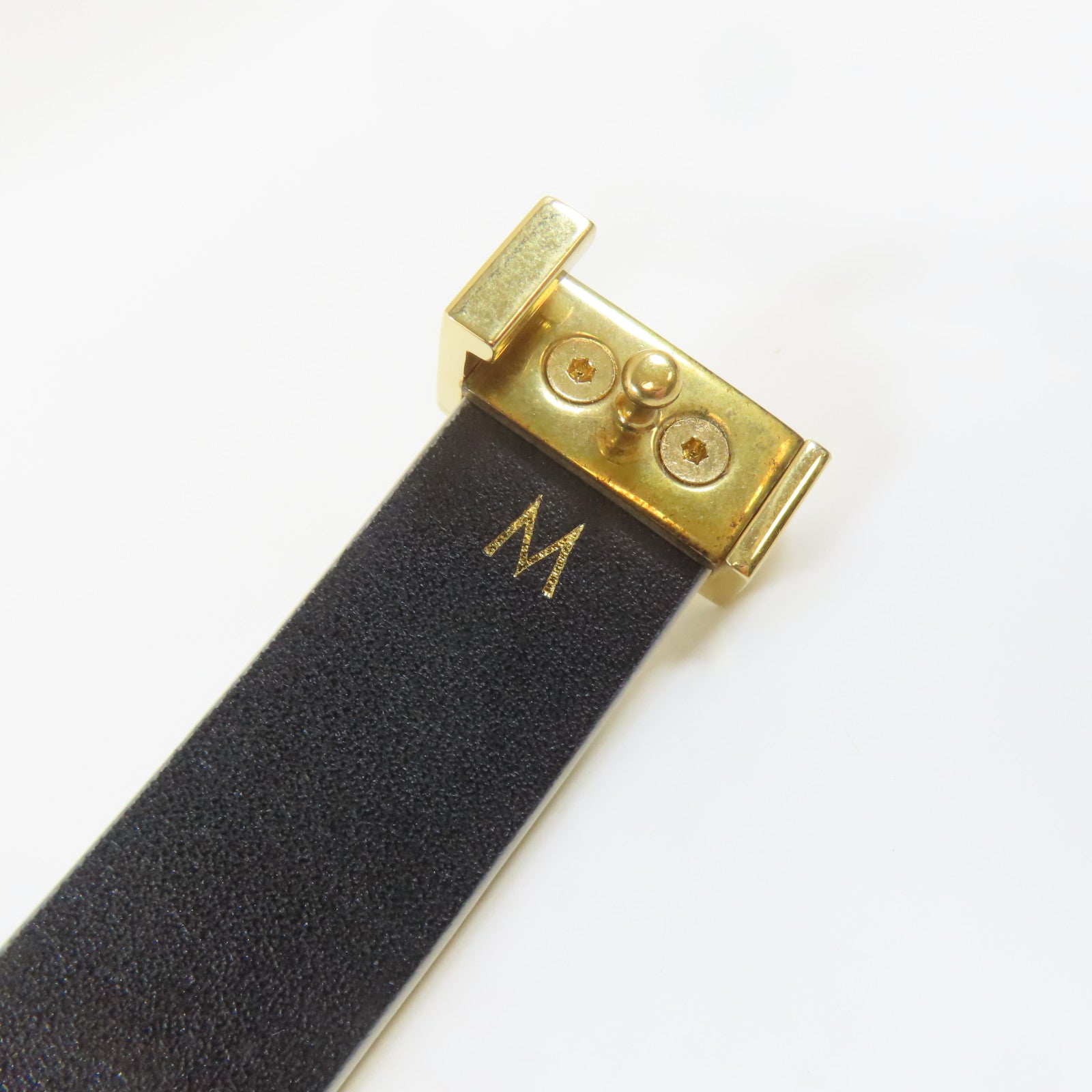 CELINE 【激減優惠】牛皮皮革Belt金扣皮帶白色