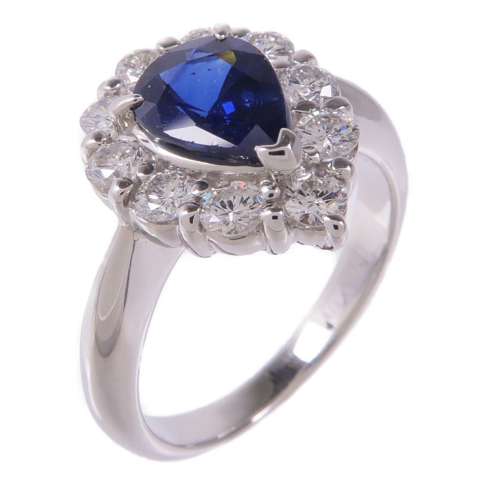 JEWELRY PT900鉑金Sapphire/Diamond Ring藍寶石/鑽石戒指US#5.75