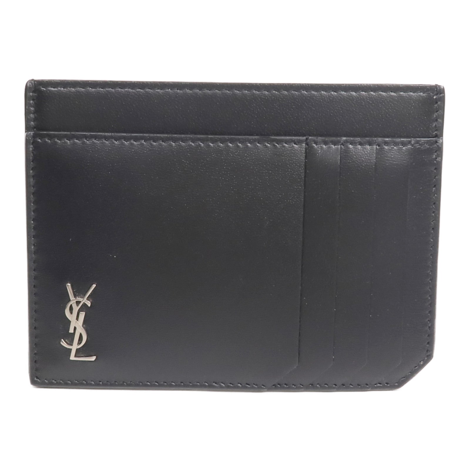SAINT LAURENT 牛皮皮革Card Case銀扣卡片套