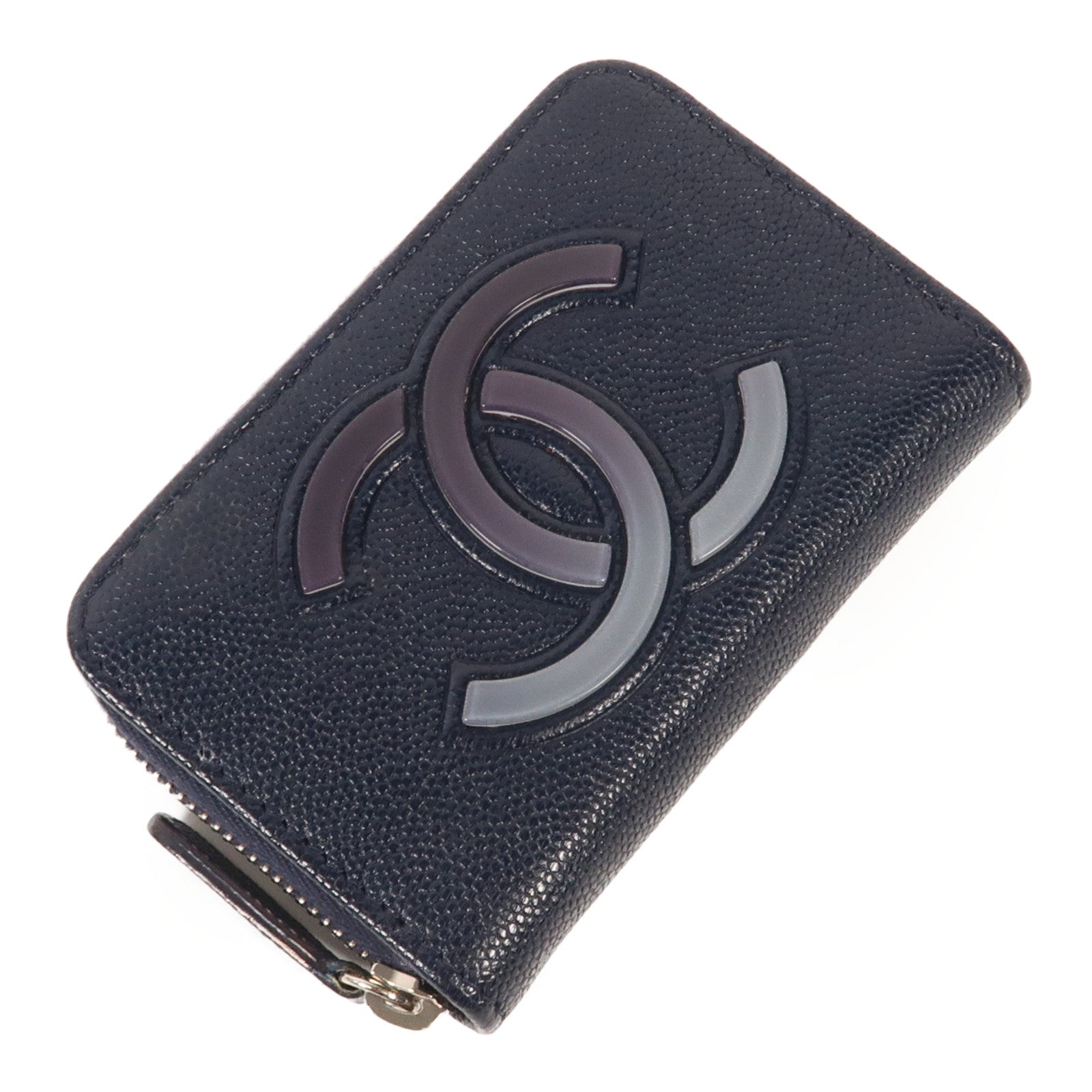 CHANEL 牛皮皮革Card Case銀扣卡片套