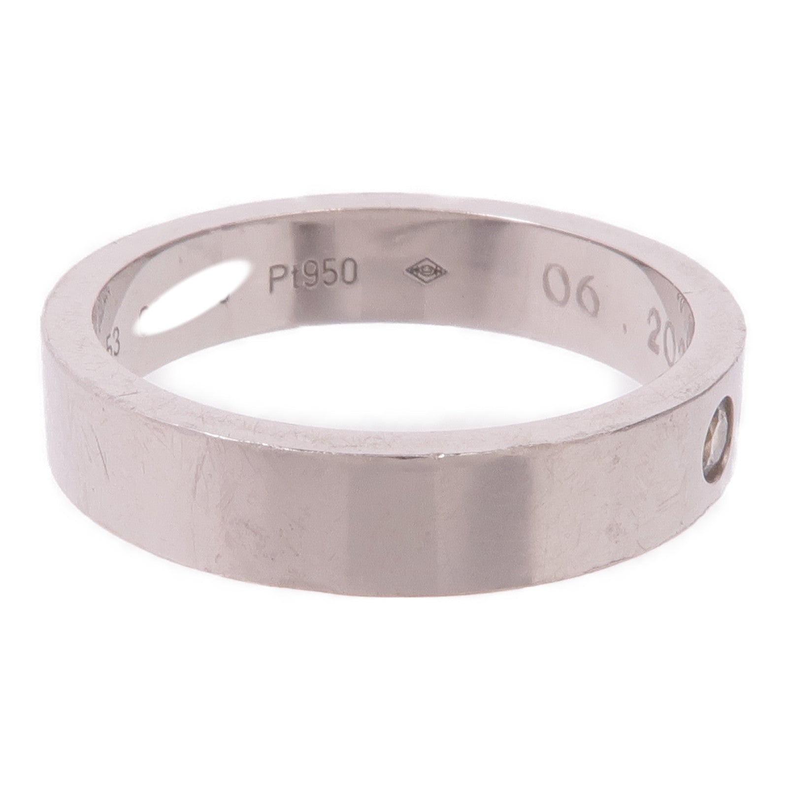 CARTIER PT950鉑金C de Cartier Wedding Band鑽石戒指Cartier#53/US#6.5