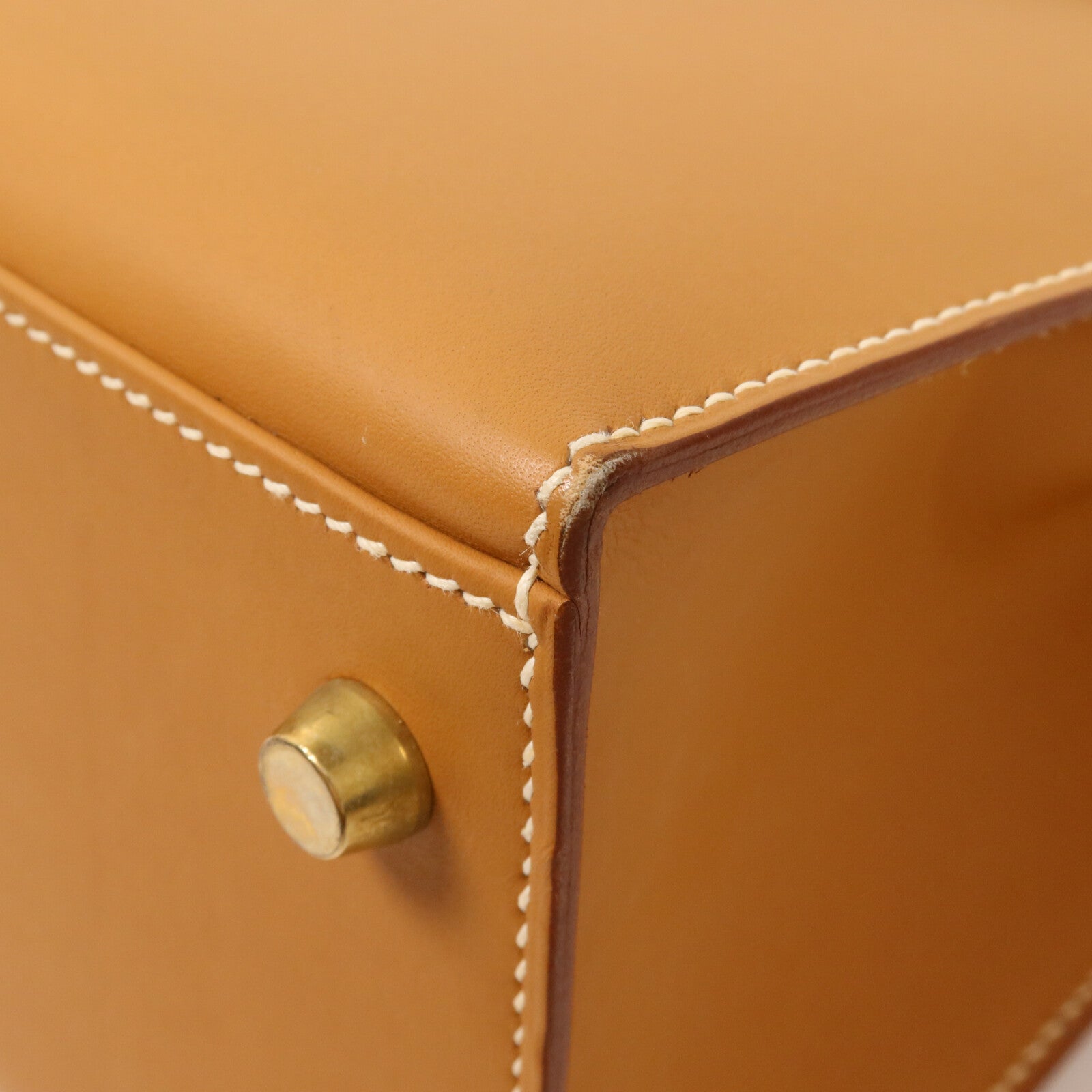 HERMES Box Calf皮革Kelly 32手挽肩背兩用袋Gold