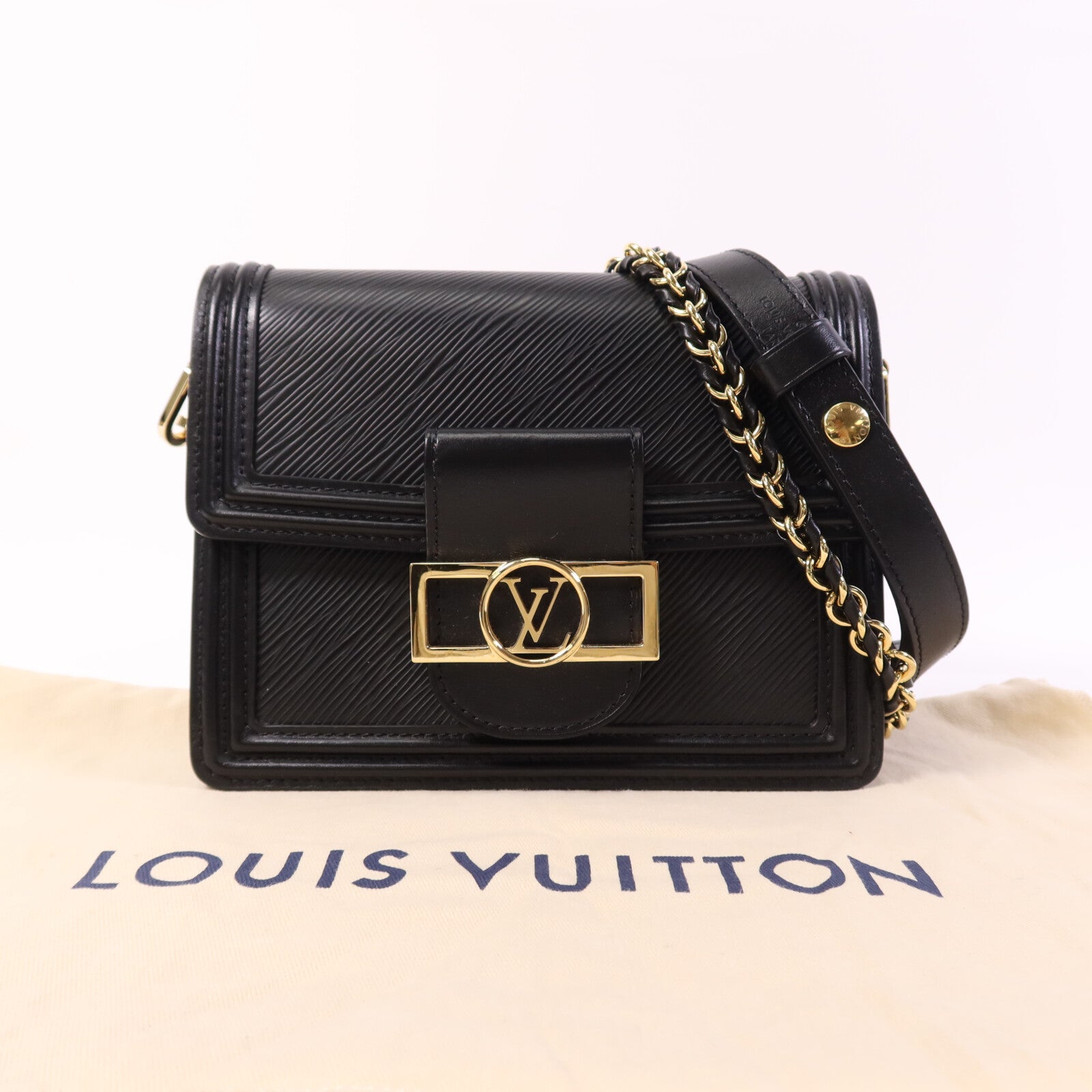 LOUIS VUITTON Epi Mini Dauphine 金扣肩背兩用袋
