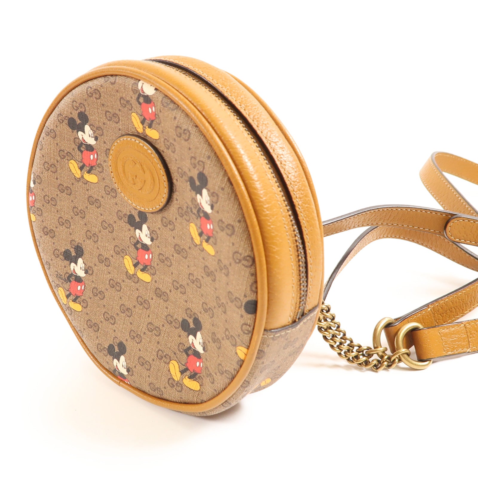 GUCCI 塗層帆布Disney GG Backpack金扣鏈帶背包