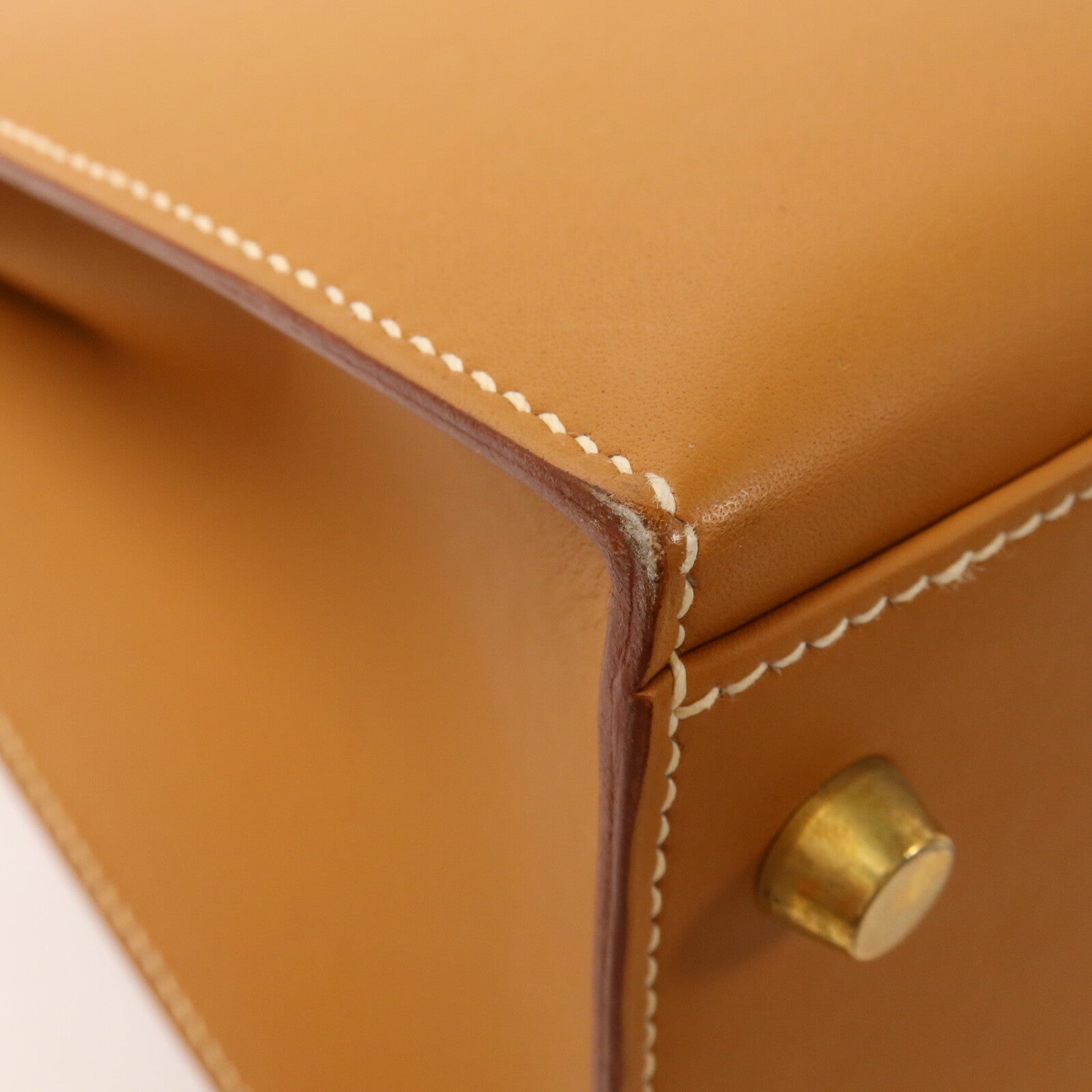 HERMES Box Calf皮革Kelly 32手挽肩背兩用袋Gold