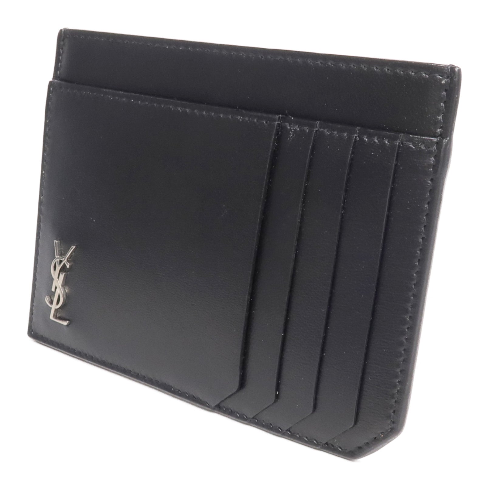 SAINT LAURENT 牛皮皮革Card Case銀扣卡片套