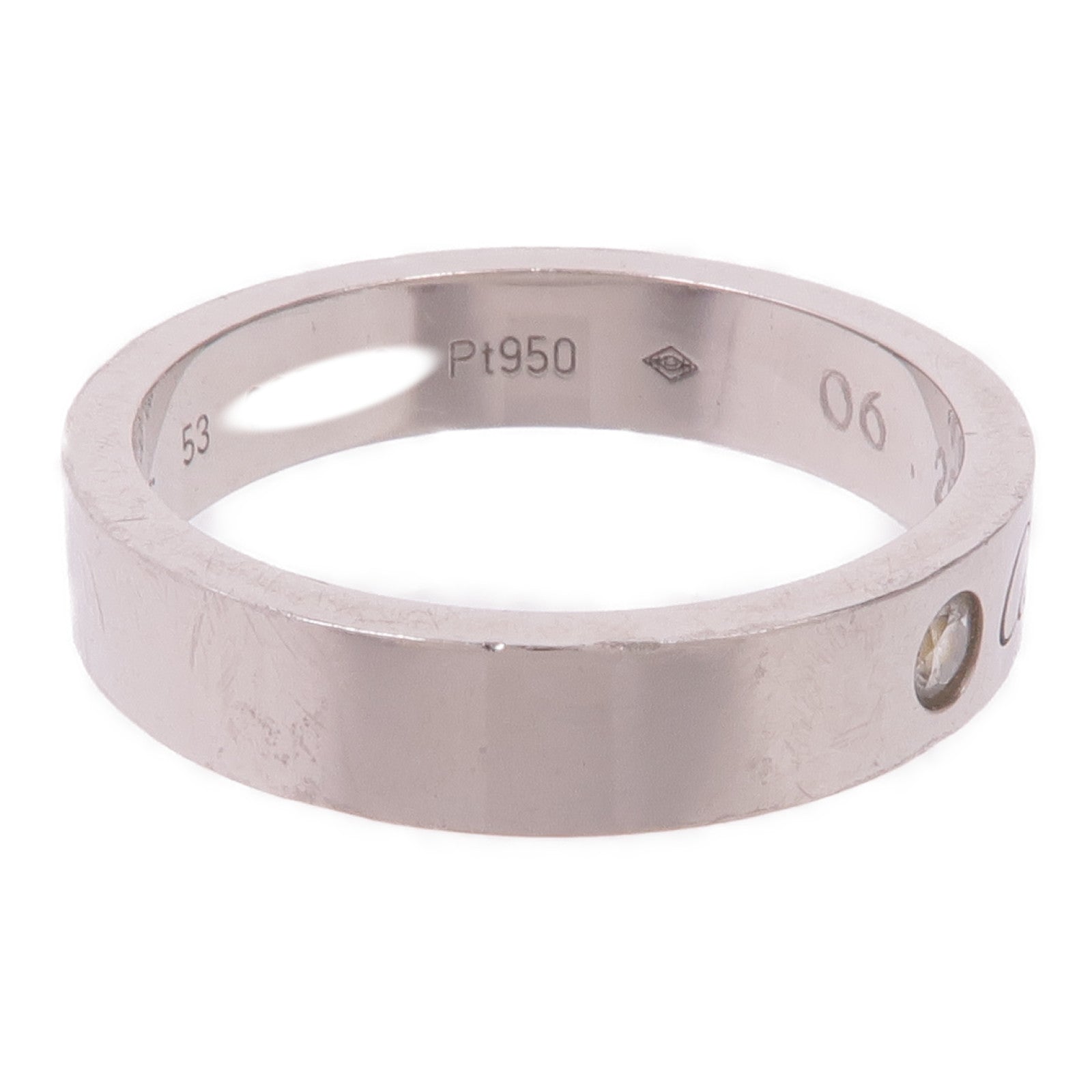 CARTIER PT950鉑金C de Cartier Wedding Band鑽石戒指Cartier#53/US#6.5