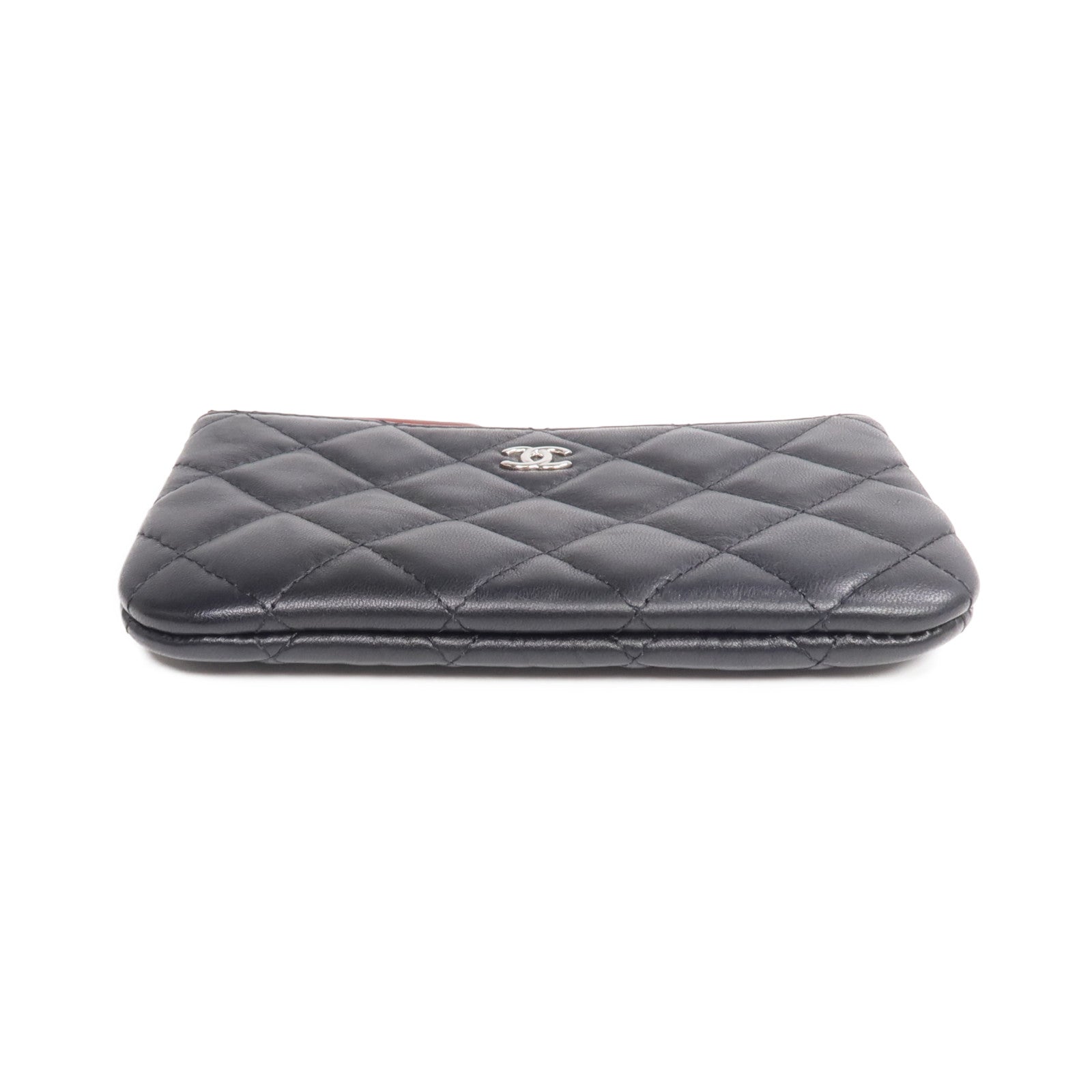 CHANEL 羊皮皮革Mini Pouch銀扣手拿包