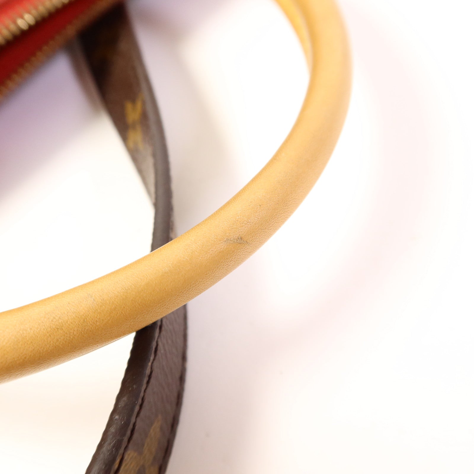 LOUIS VUITTON Monogram Pallas金扣手挽肩背兩用袋棕色/紅色