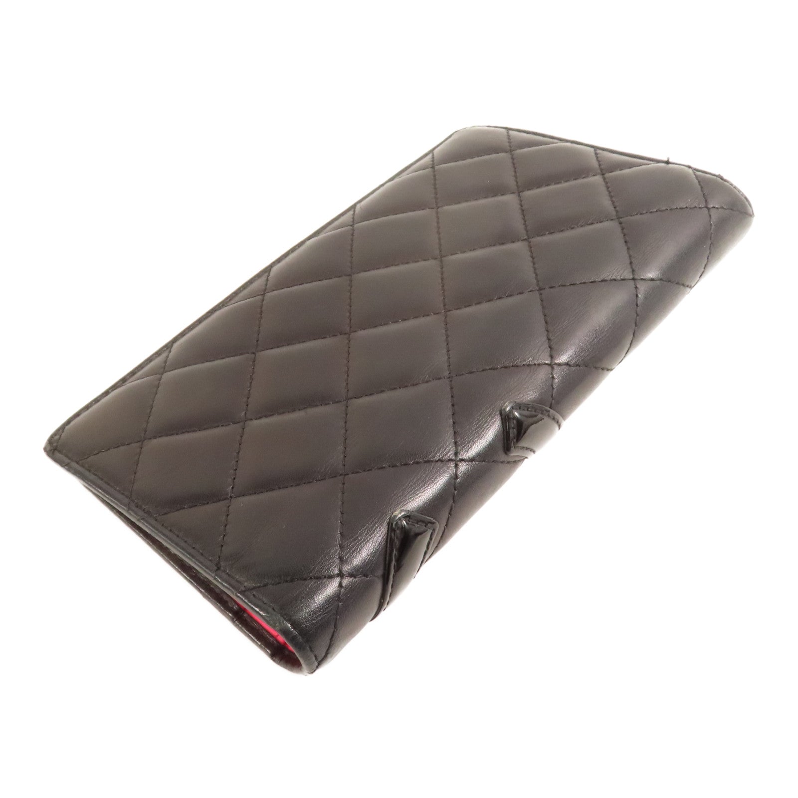 CHANEL 牛皮皮革Cambon Long Wallet銀扣長錢包