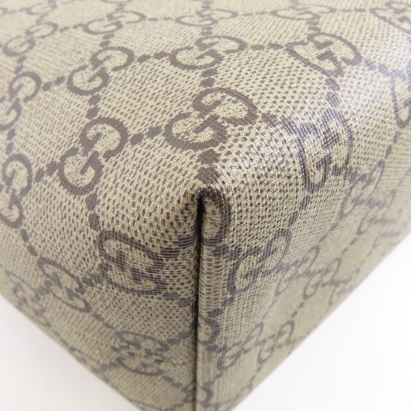 GUCCI 塗層帆布Yuko Higuchi Handbag銀扣手挽袋啡色/紅色