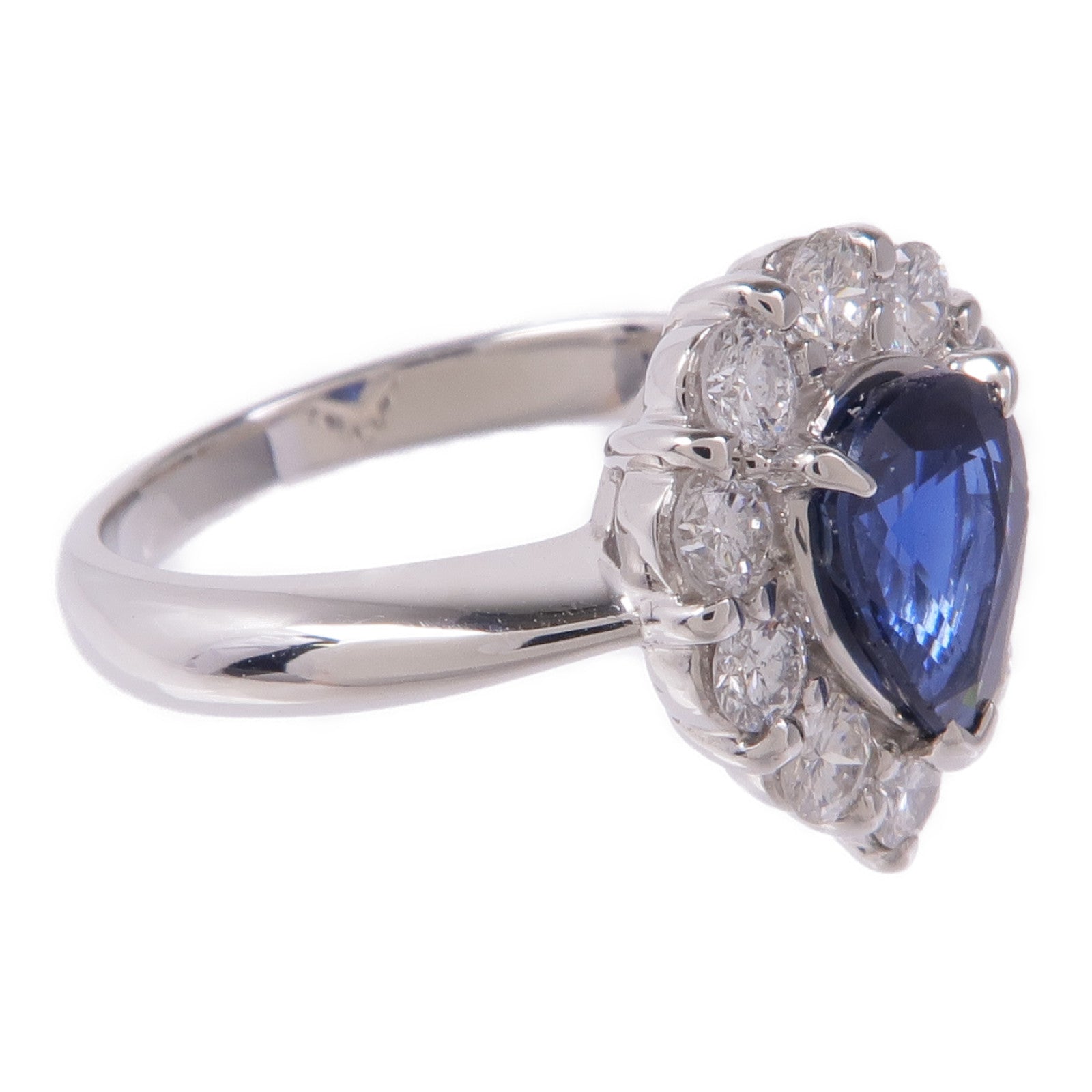 JEWELRY PT900鉑金Sapphire/Diamond Ring藍寶石/鑽石戒指US#5.75