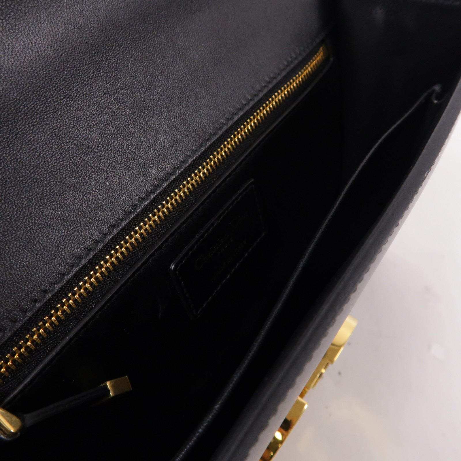 Dior 牛皮皮革Montaigne金扣肩背袋黑色