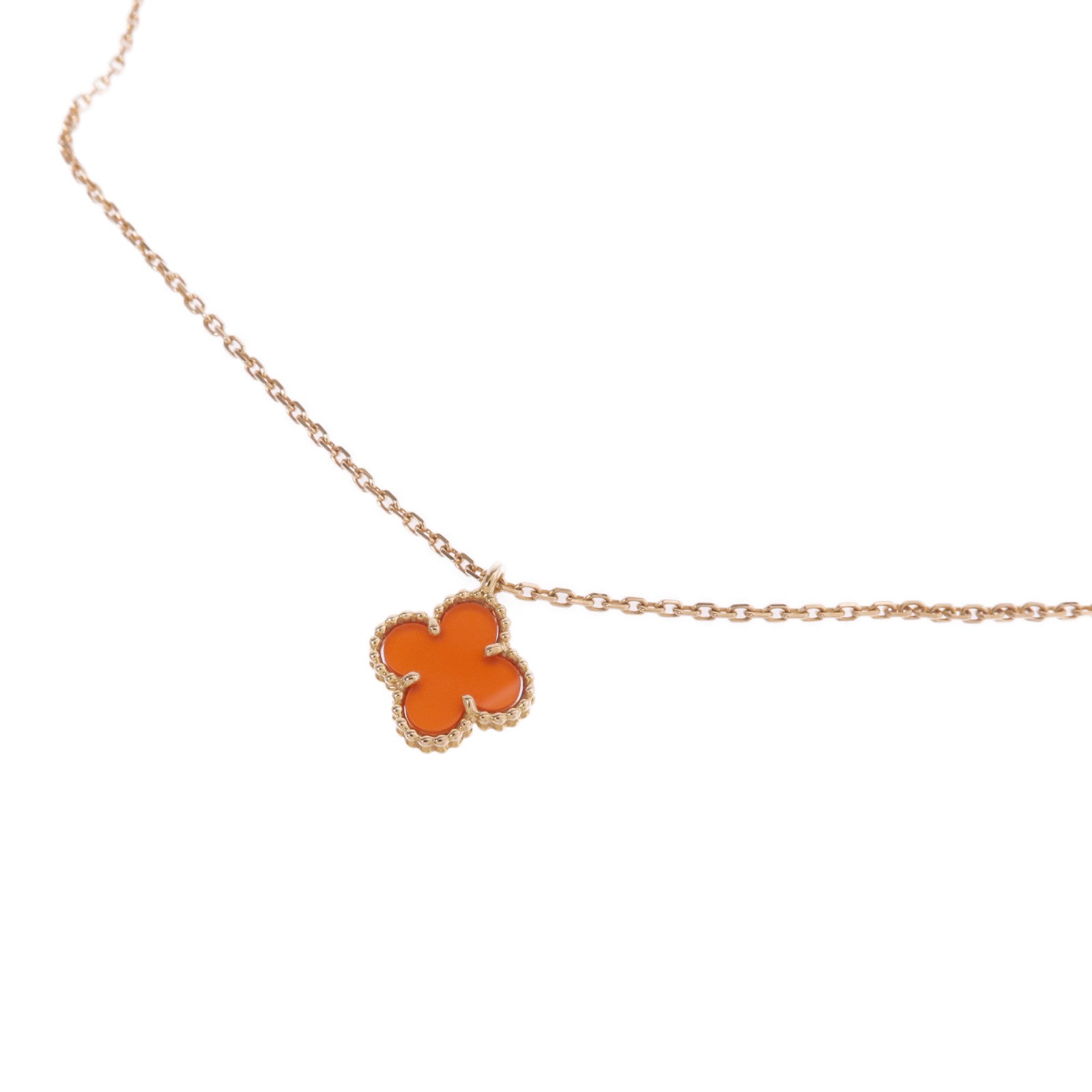 Van Cleef & Arpels 18K玫瑰金Sweet Alhambra瑪瑙項鍊