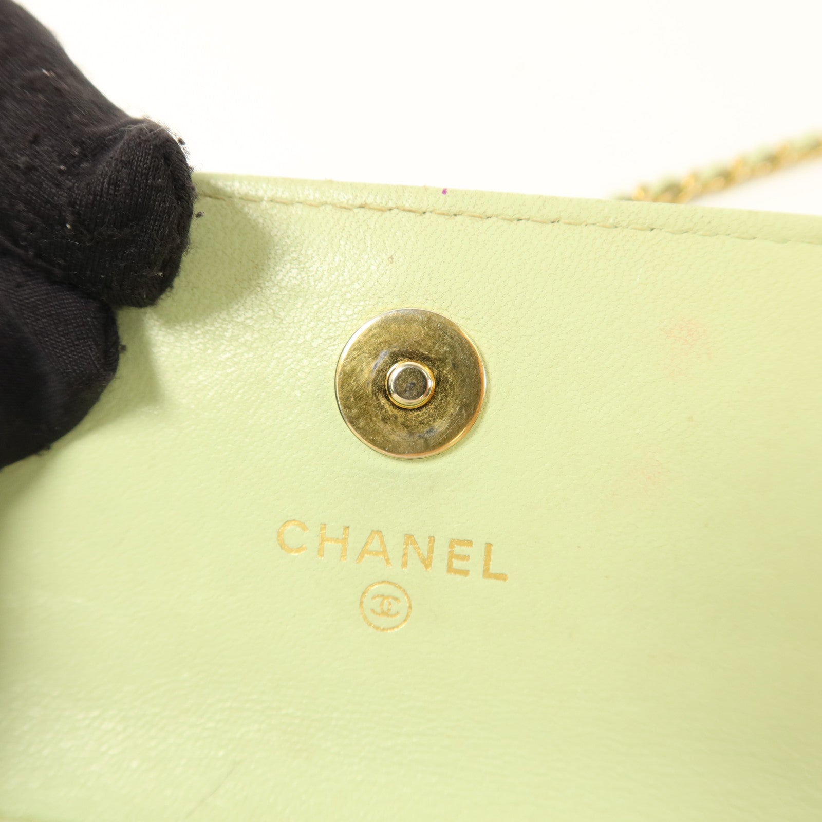CHANEL 羊皮皮革Pearl Crush Mini Flap Bag鏈帶肩背袋