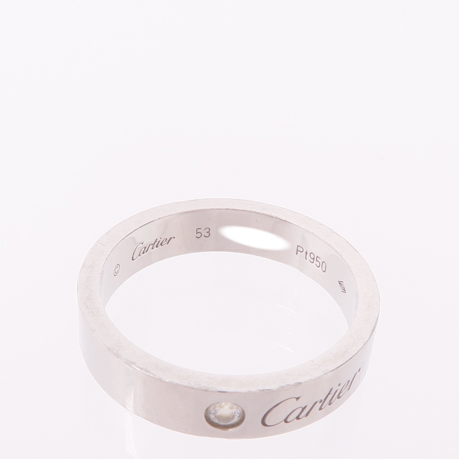 CARTIER PT950鉑金C de Cartier Wedding Band鑽石戒指Cartier#53/US#6.5