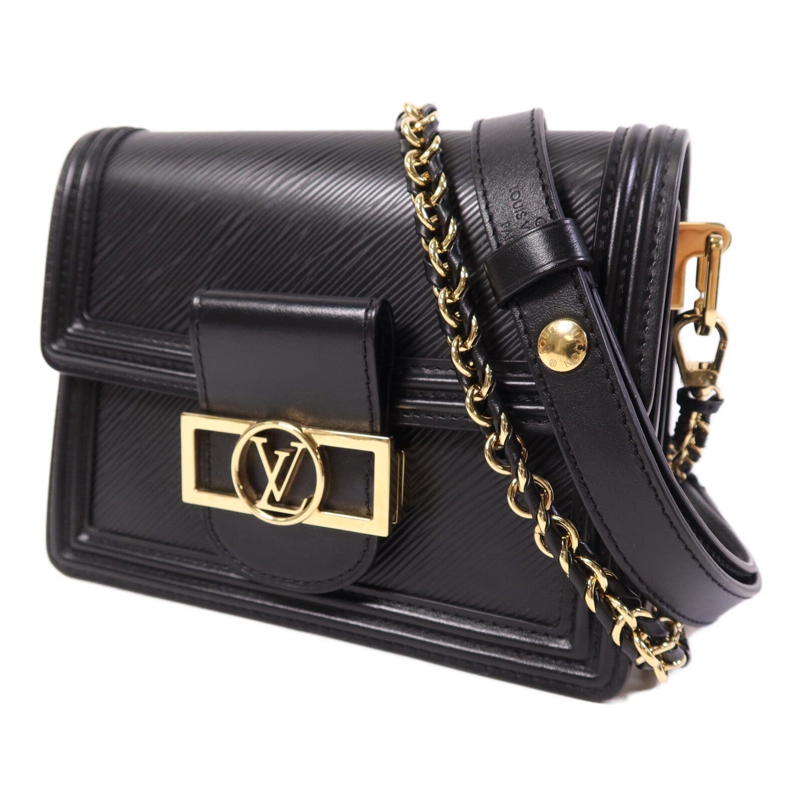 LOUIS VUITTON Epi Mini Dauphine 金扣肩背兩用袋