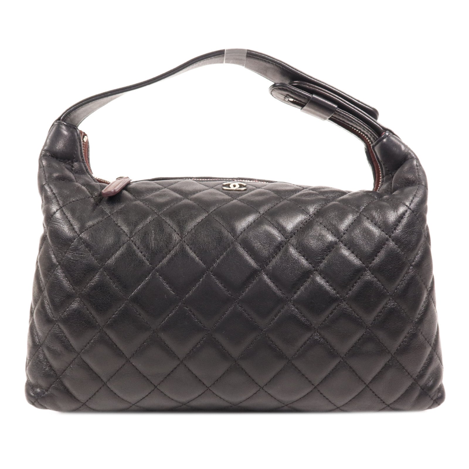 CHANEL 牛皮皮革Hand Bag銀扣手挽袋