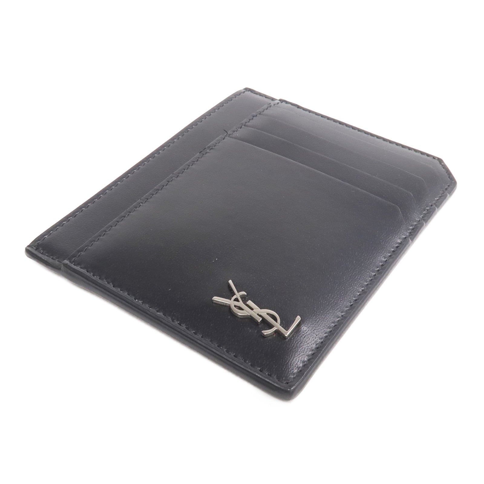 SAINT LAURENT 牛皮皮革Card Case銀扣卡片套