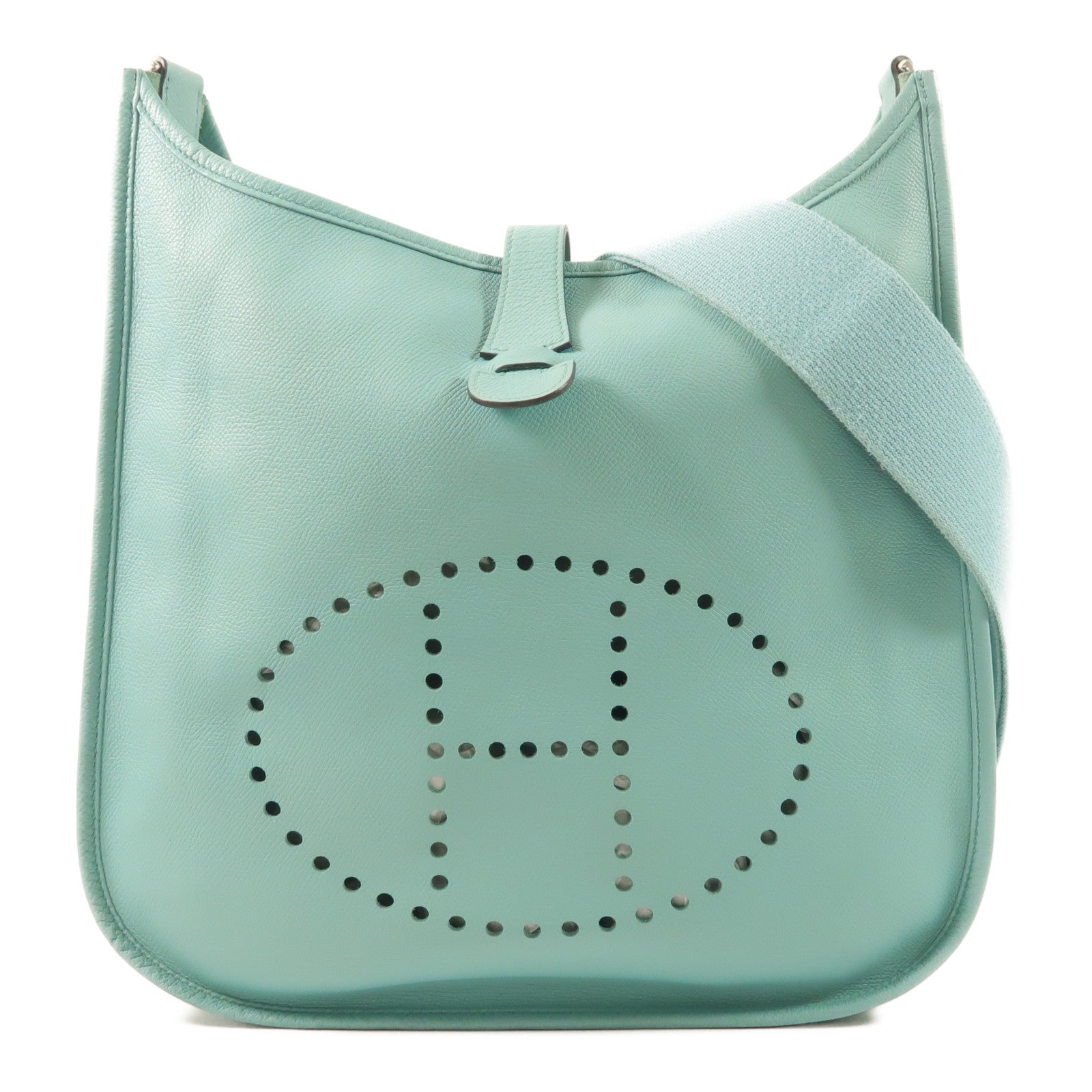 HERMES Epsom皮革Evelyne GM銀扣肩背袋