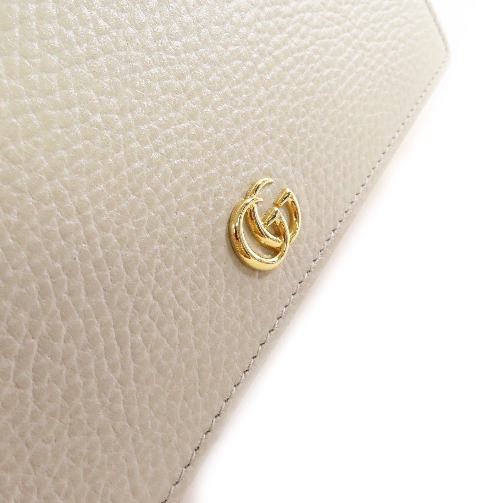 GUCCI 牛皮皮革GG Marmont Mini Chain Bag金扣鏈帶肩背袋灰色/粉紅色