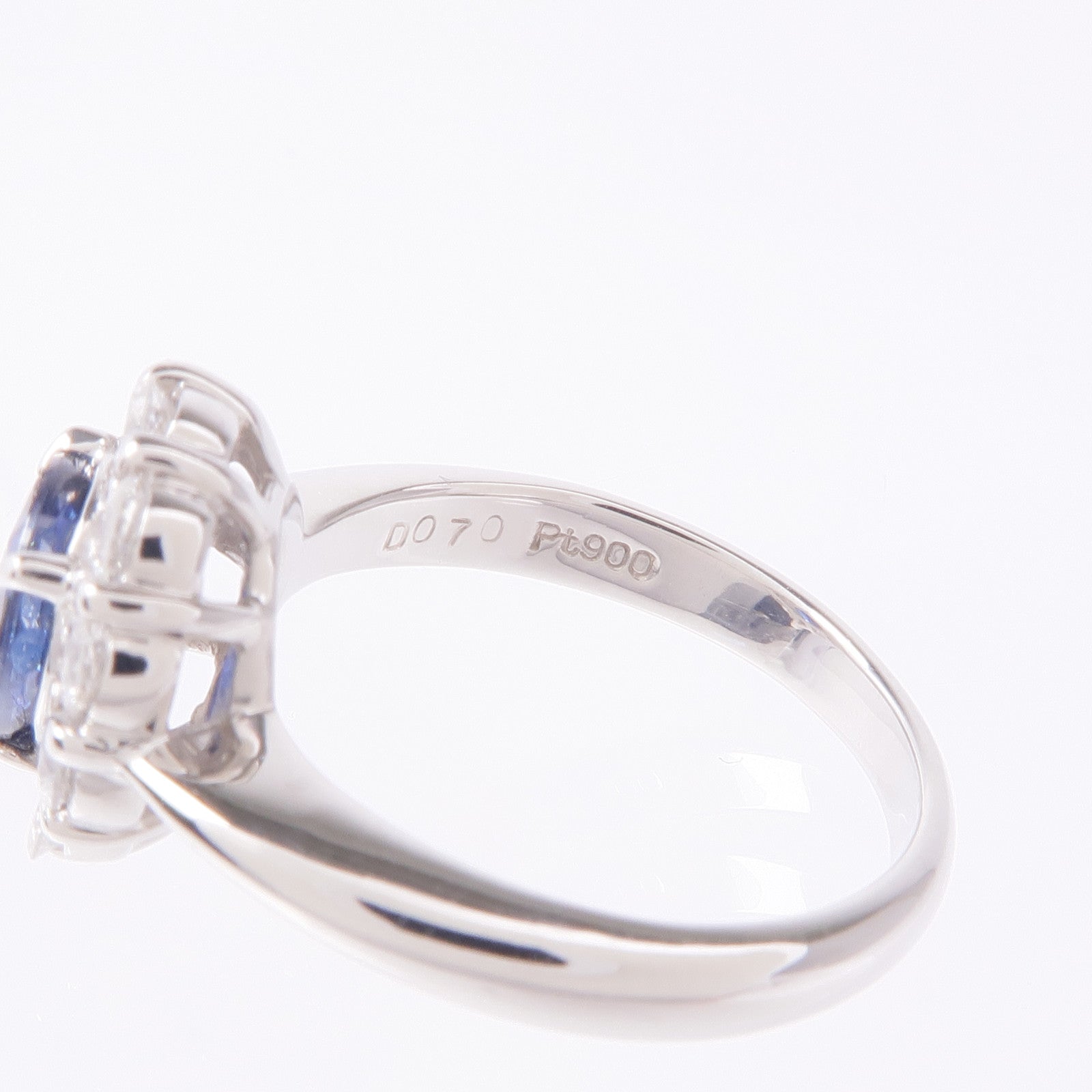 JEWELRY PT900鉑金Sapphire/Diamond Ring藍寶石/鑽石戒指US#5.75