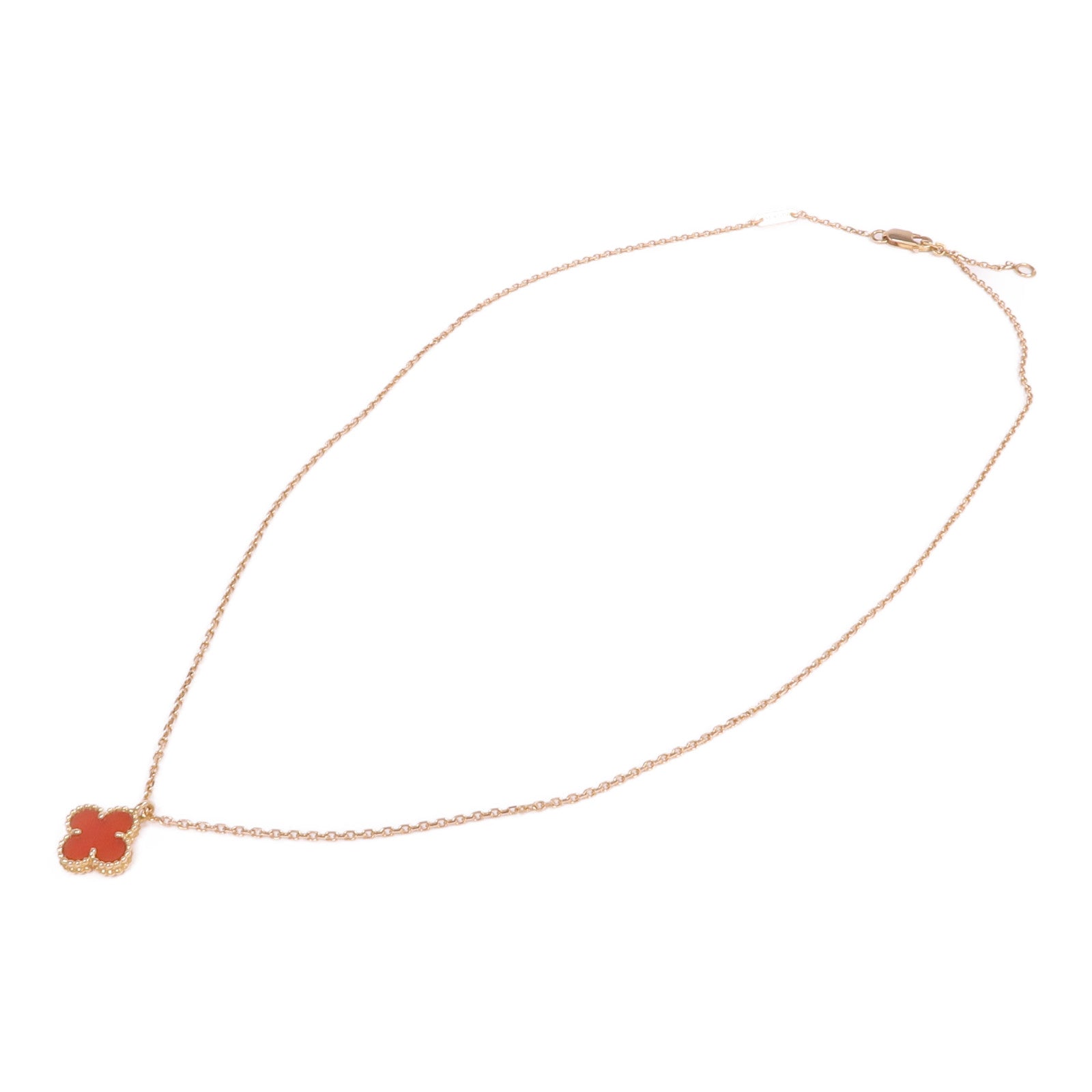 Van Cleef & Arpels 18K玫瑰金Sweet Alhambra瑪瑙項鍊