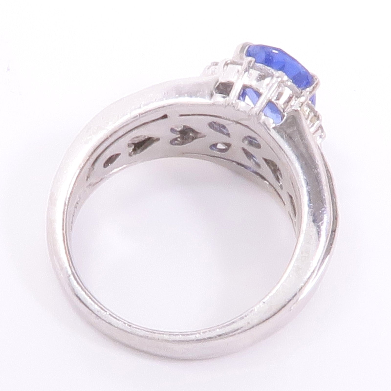 JEWELRY PT900鉑金Sapphire/Diamond Ring藍寶石/鑽石US#6.75