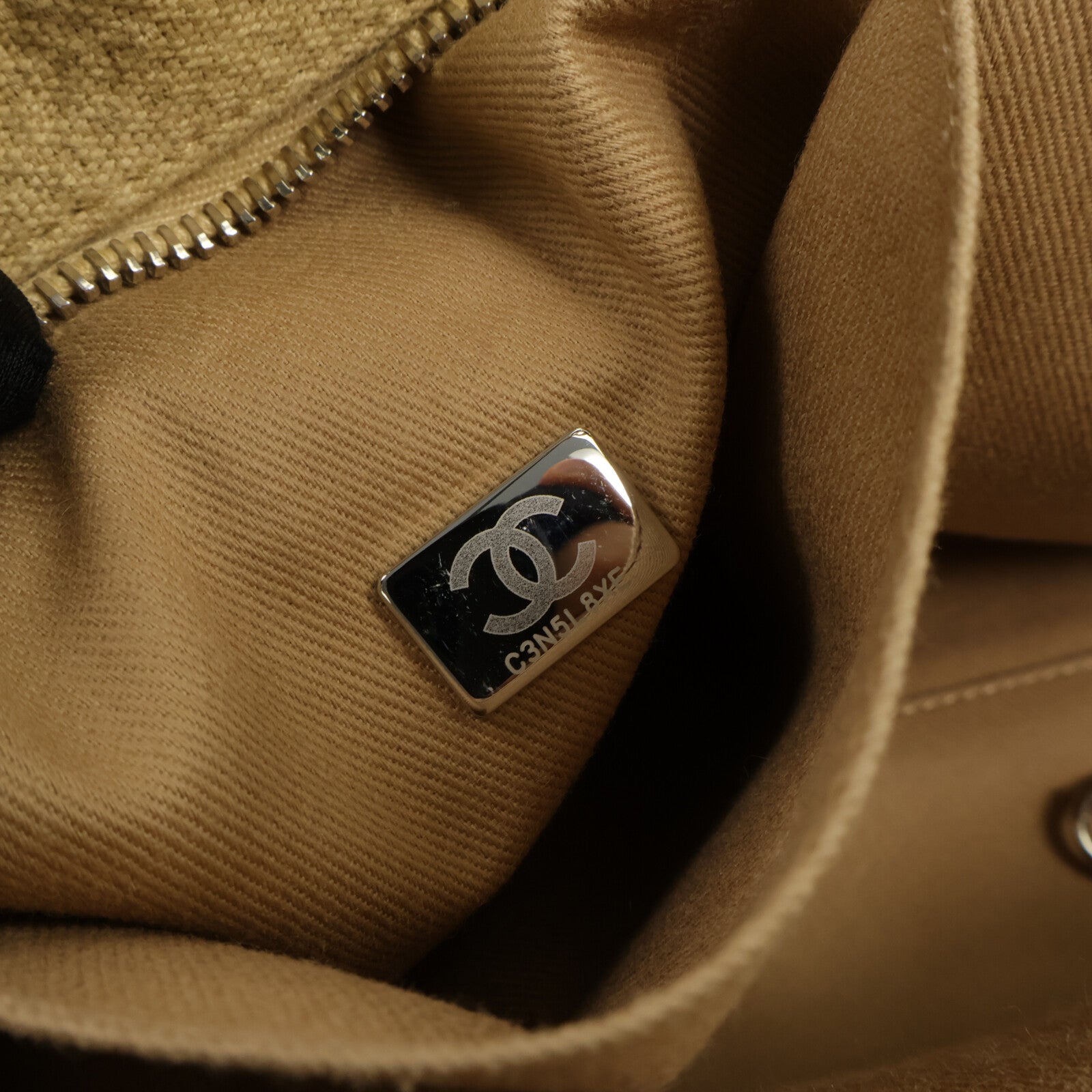 CHANEL 帆布Deauville Bowling Bag鏈帶手挽肩背兩用袋