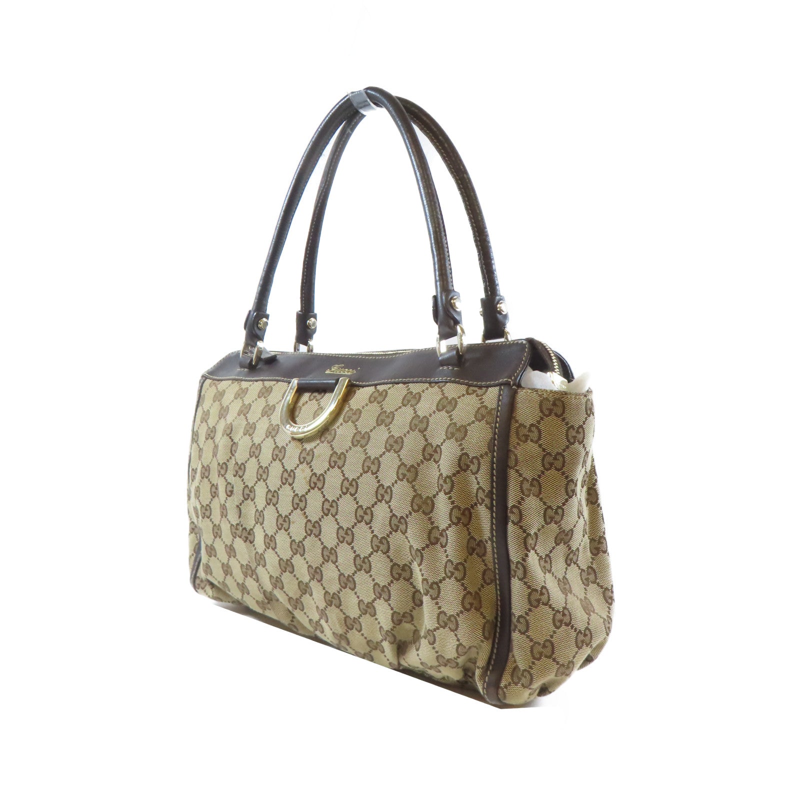 GUCCI 【激減優惠】帆布Shoulder Bag金扣肩背袋啡色