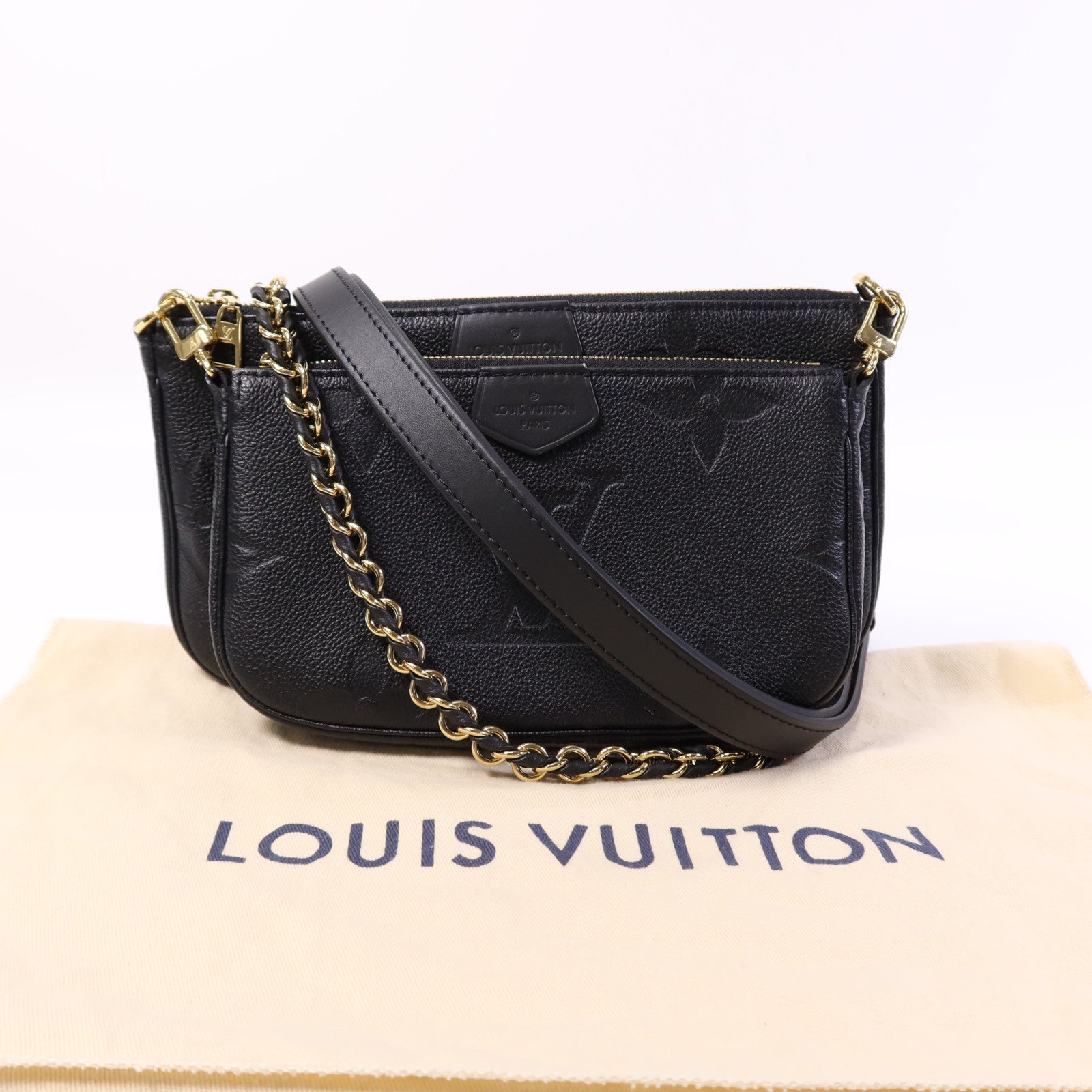 LOUIS VUITTON Monogram Empreinte Multi Pochette Accessoires金扣肩背袋