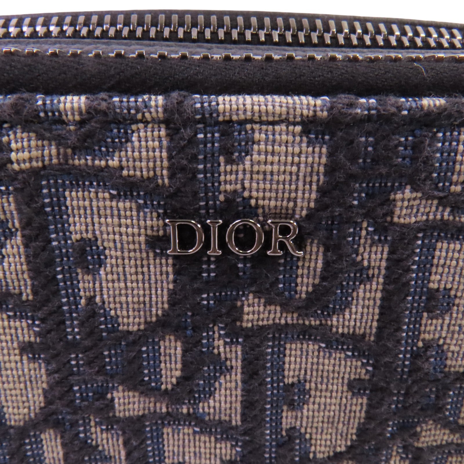 Dior Obriqur帆布Zipped Pouch With Strap銀扣肩背袋