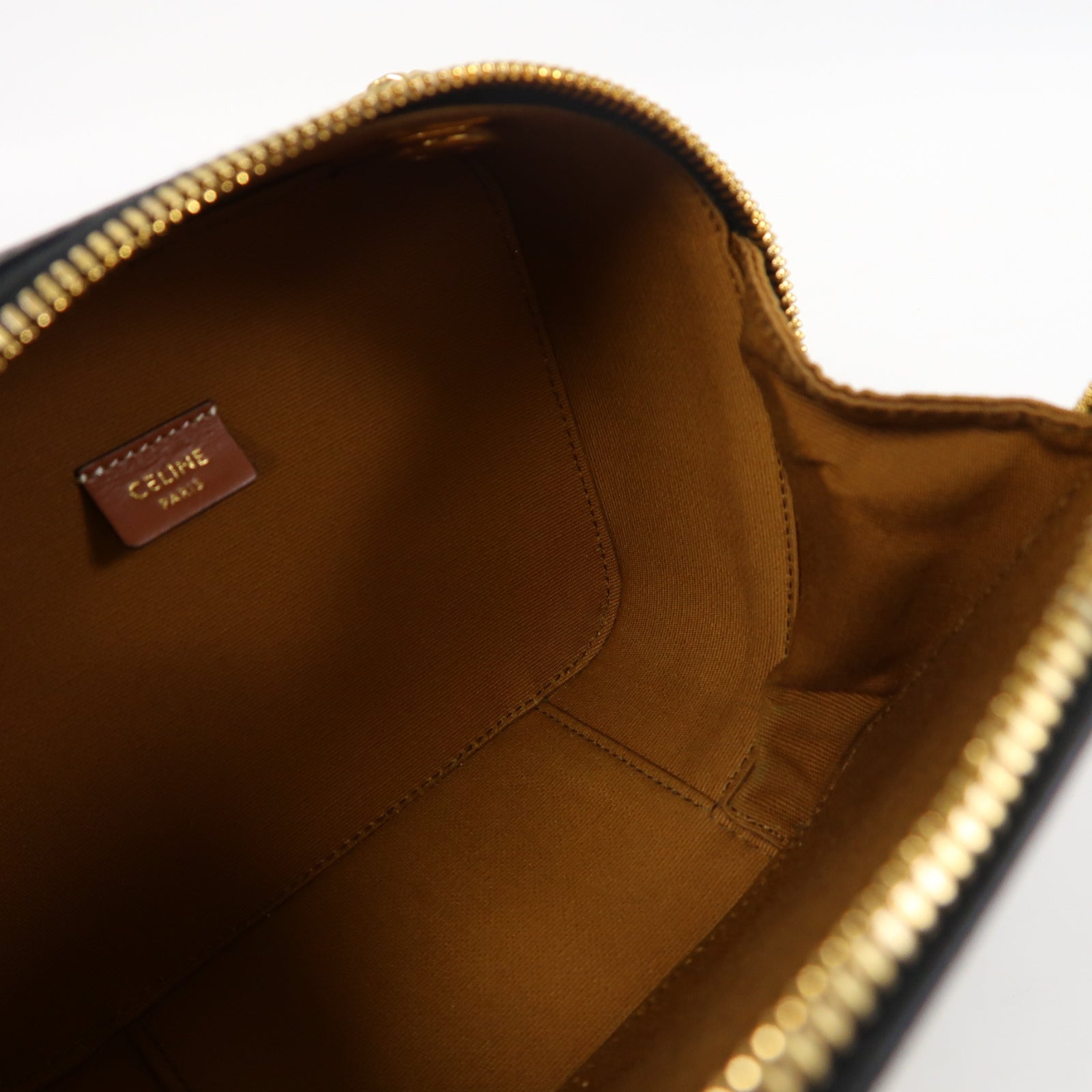 CELINE 塗層帆布Triomphe Bag金扣鏈帶肩背袋啡色
